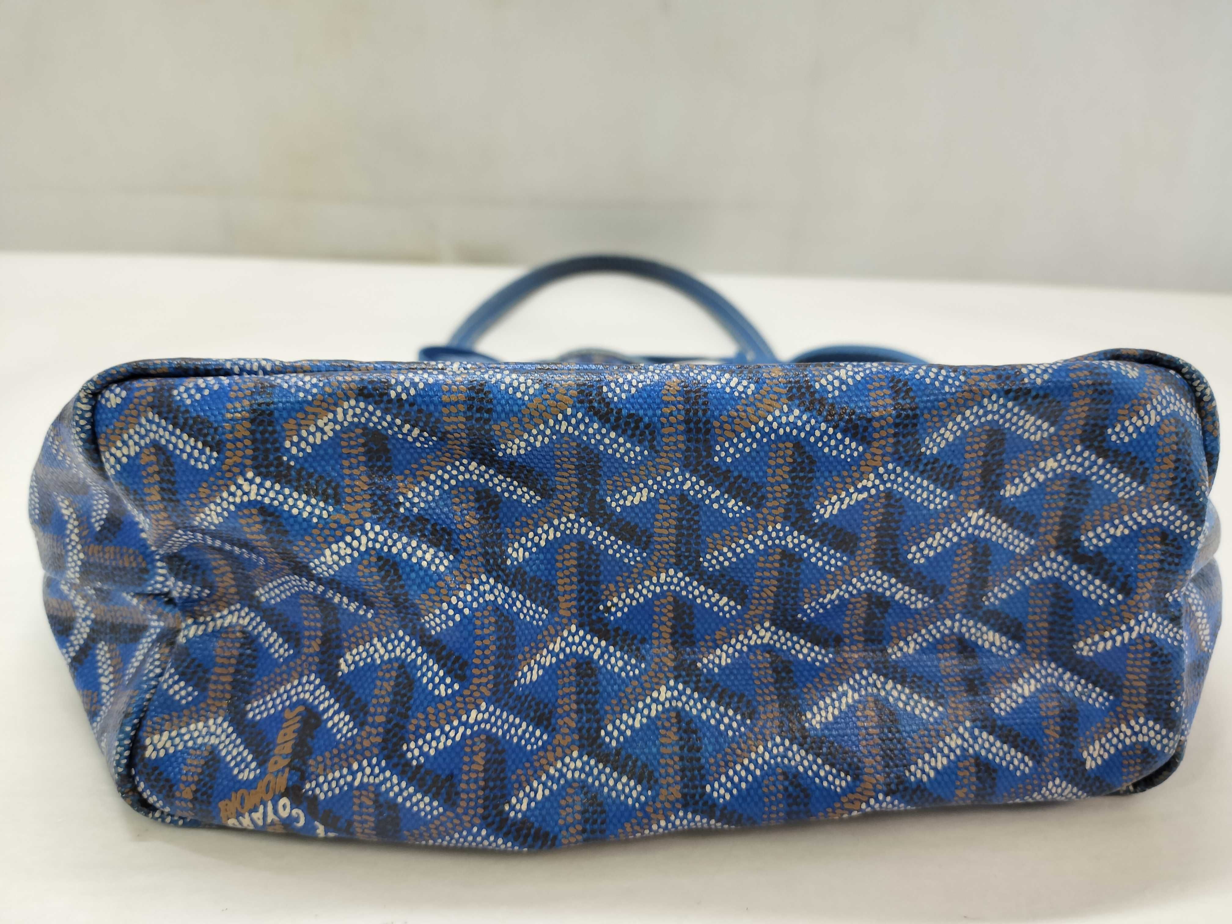 Saint Louis Junior PVC x Leather Tote Bag, Blue — view 13