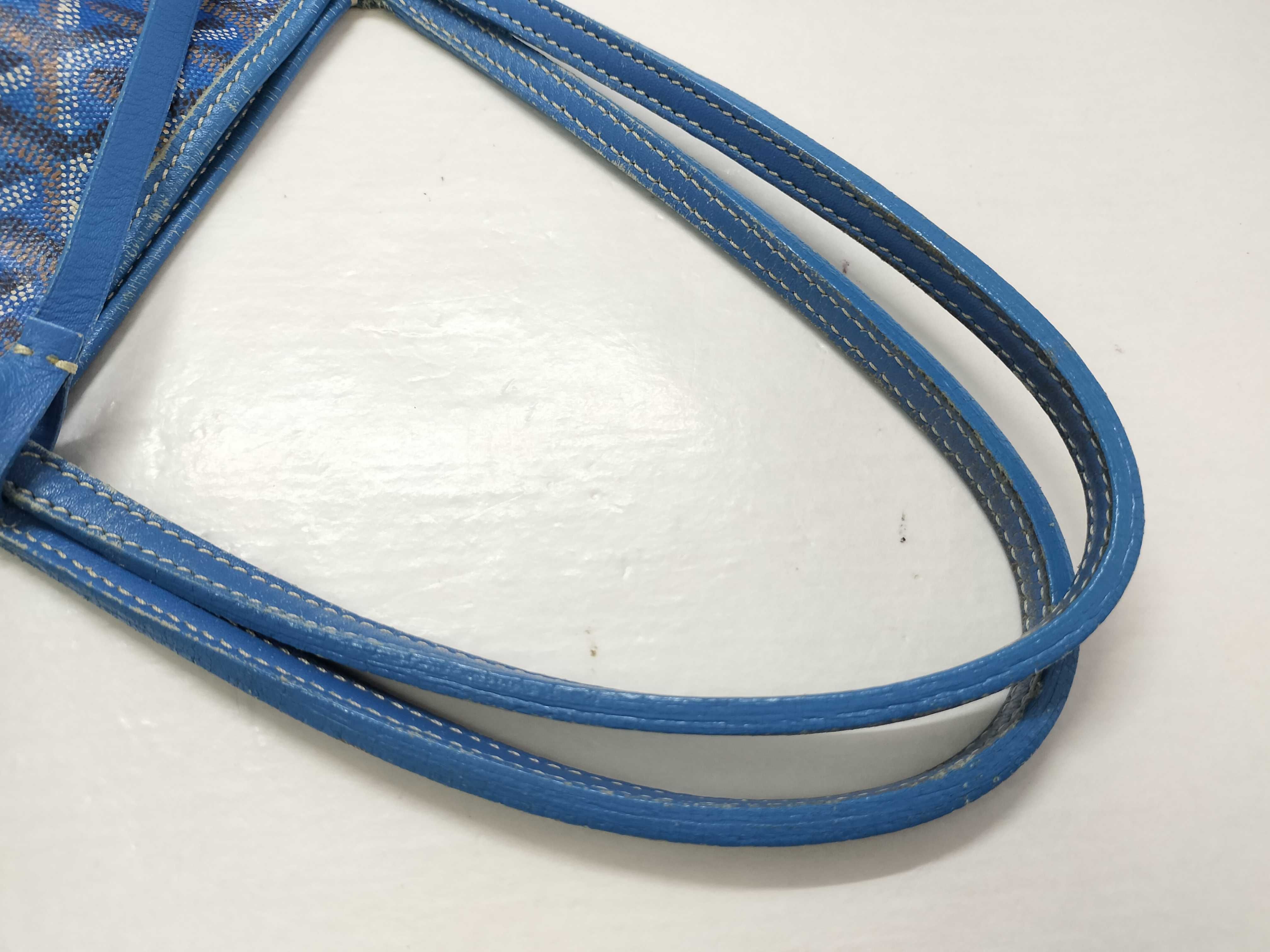Saint Louis Junior PVC x Leather Tote Bag, Blue — view 3