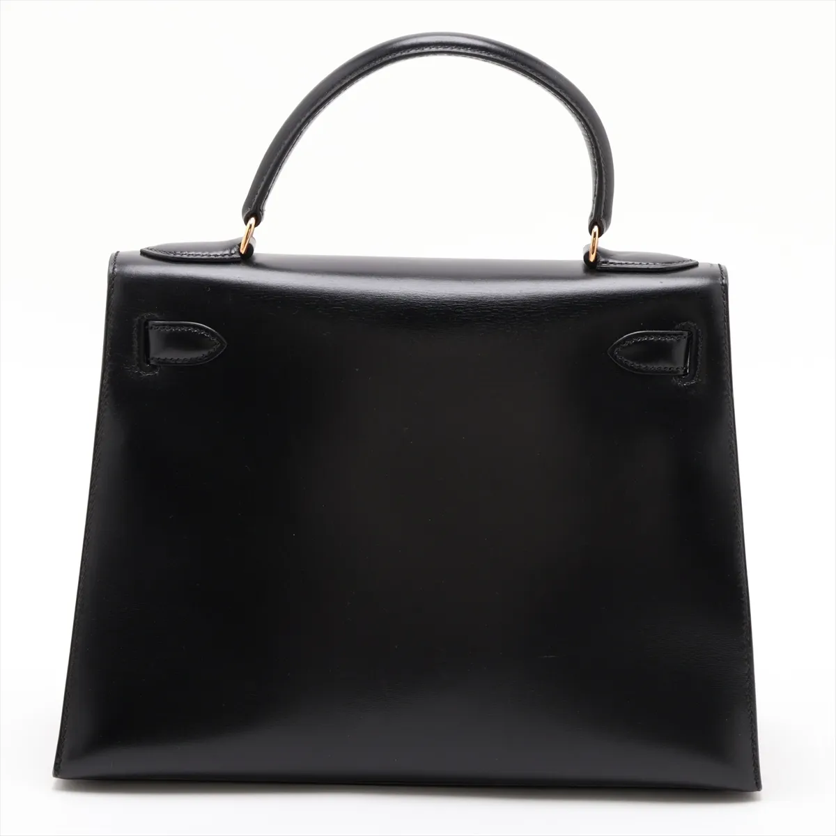 [Individually packaged] Hermes Kelly 28 Sellier Box Calf Black Gold Hardware Q: 1987 — view 2