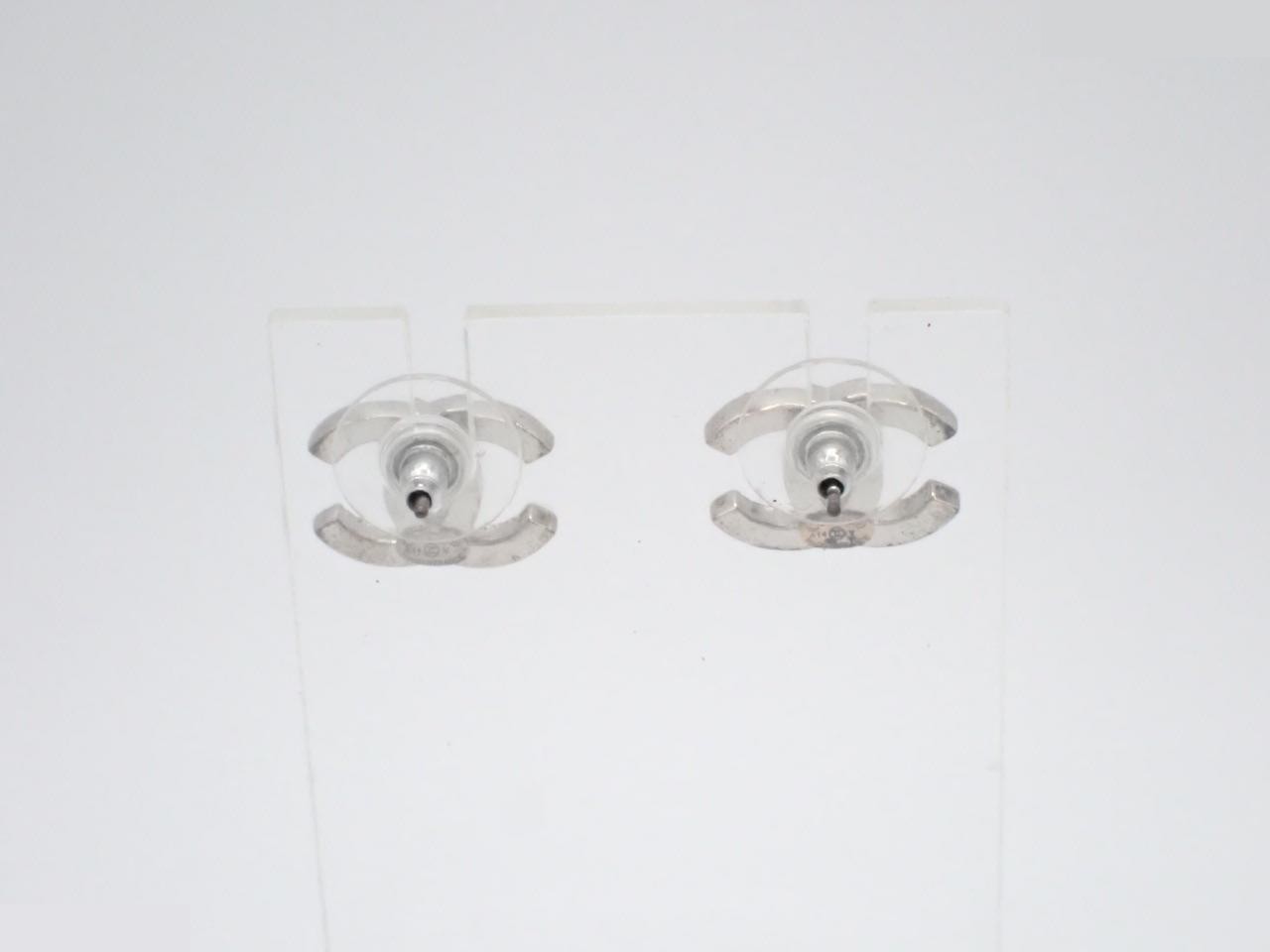 earrings, A14V, rhinestone, Coco Mark, 1.5cm wide. — view 2