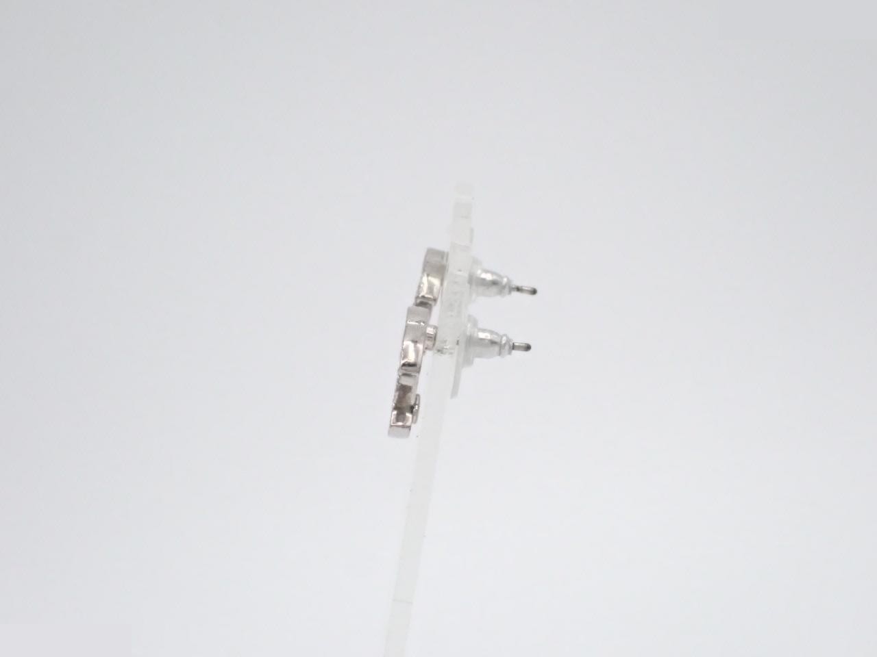 earrings, A14V, rhinestone, Coco Mark, 1.5cm wide. — view 3