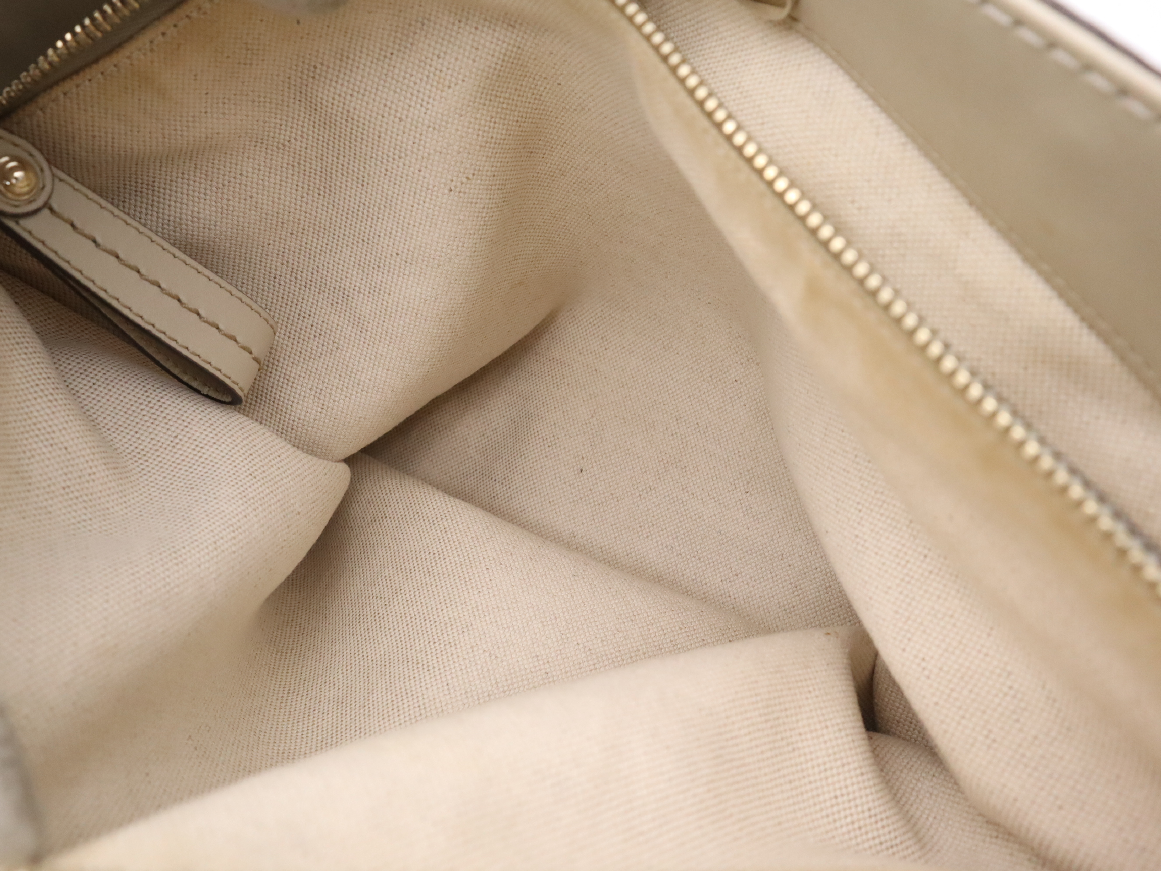 296835 Canvas x Leather GG Canvas Sukey Tote Bag Beige Gold Hardware with Charm — view 12