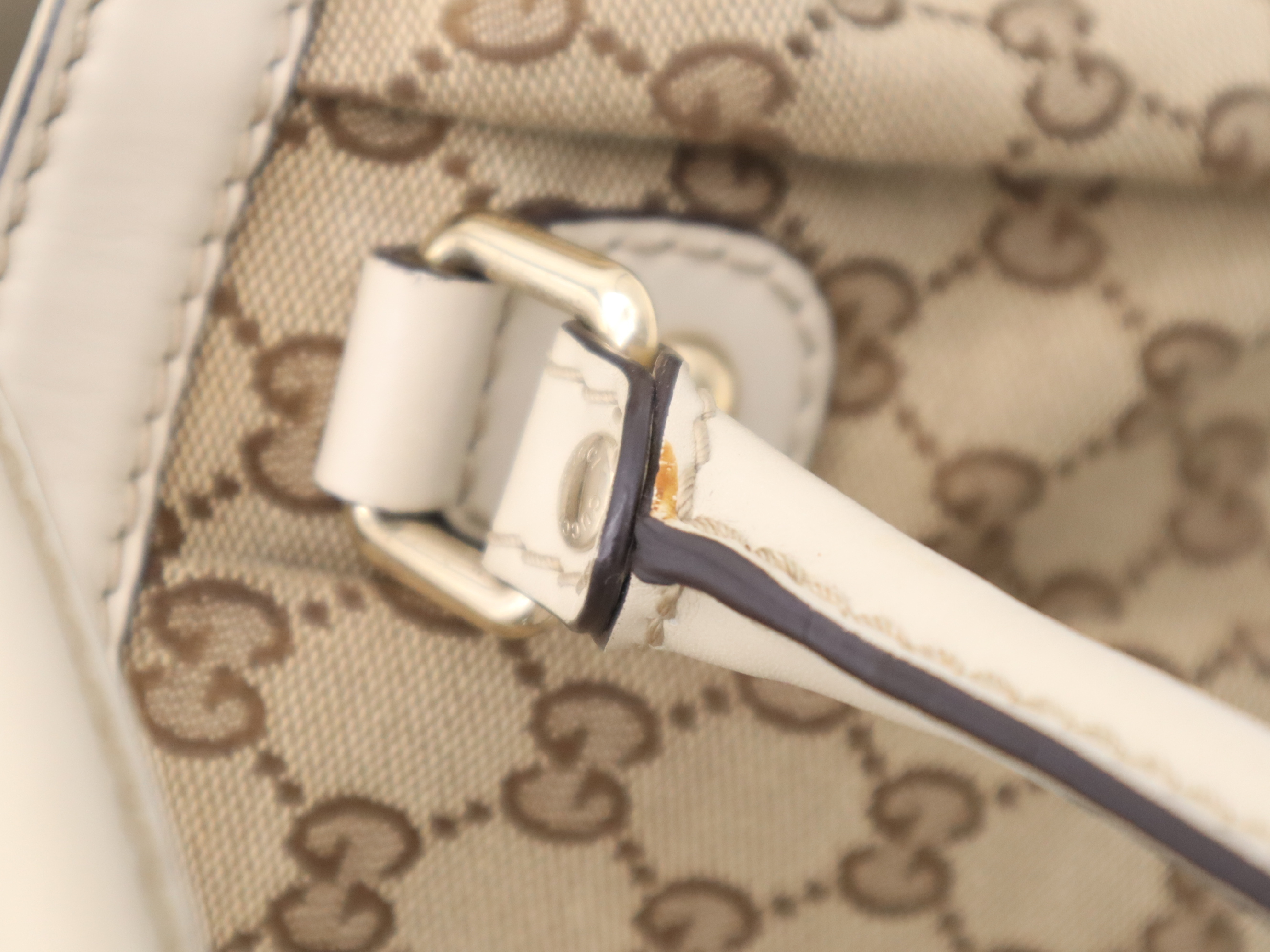 296835 Canvas x Leather GG Canvas Sukey Tote Bag Beige Gold Hardware with Charm — view 9