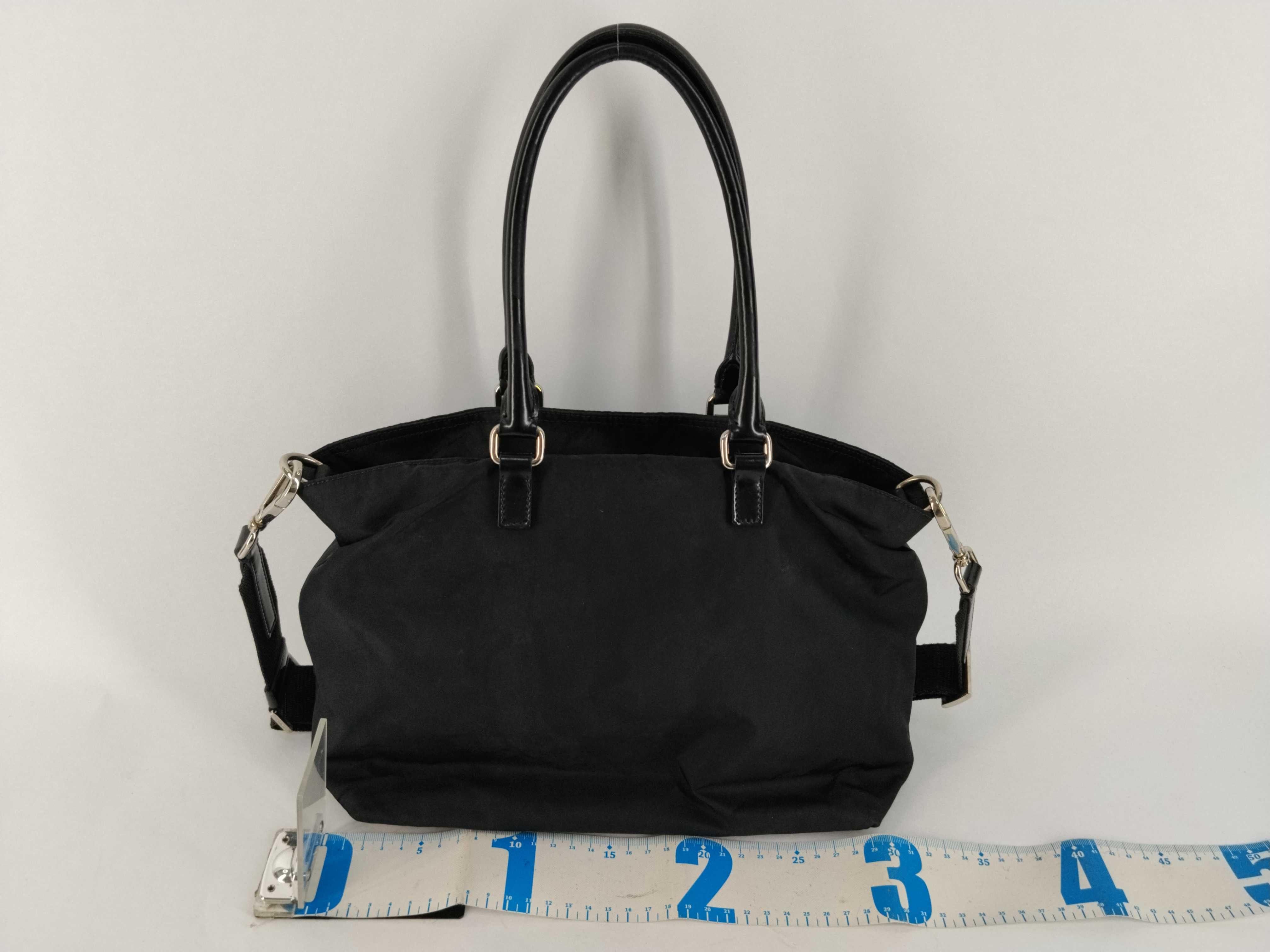 Nylon Leather 2-way Handbag Tote Shoulder Handbag — view 2