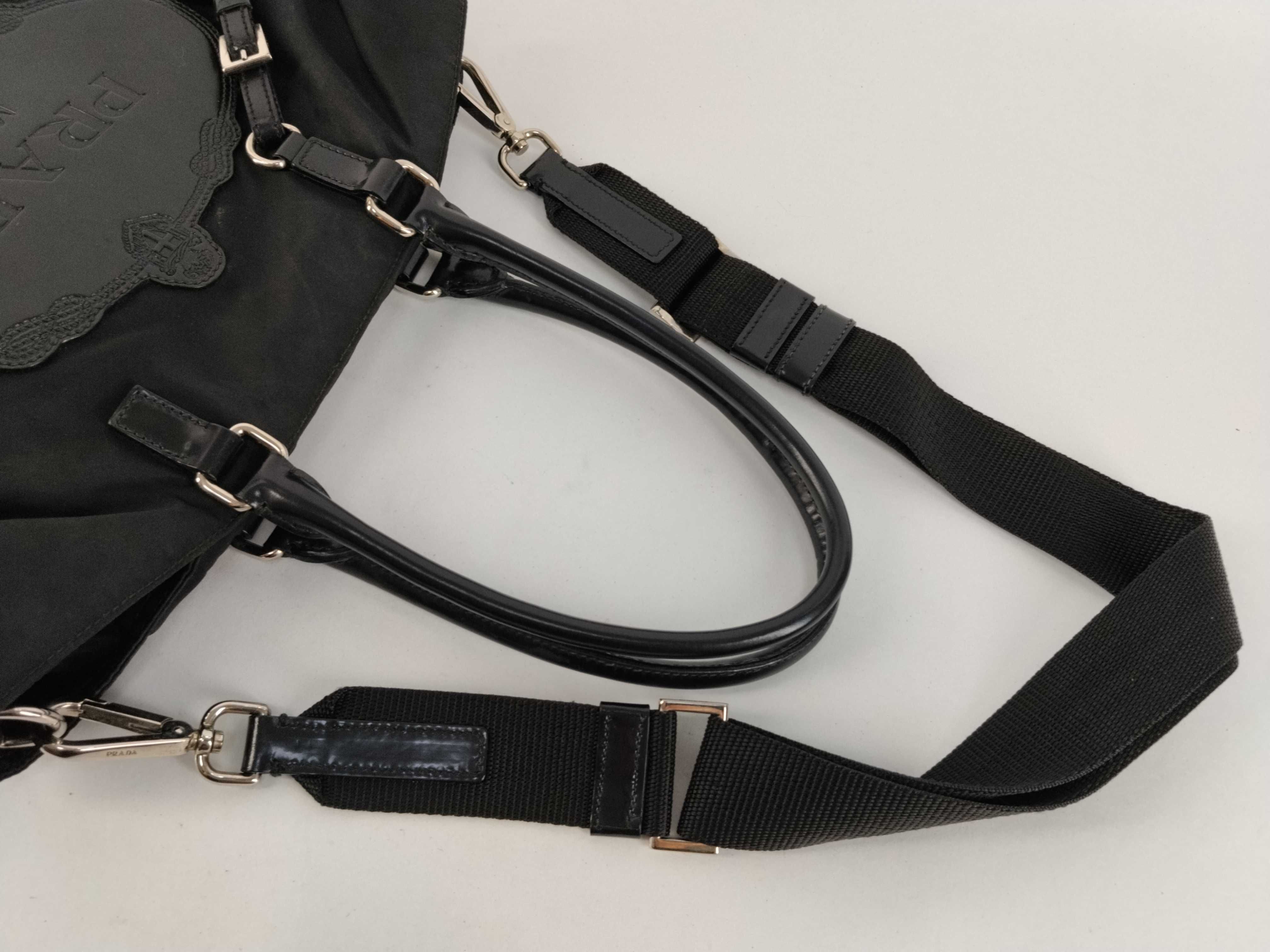 Nylon Leather 2-way Handbag Tote Shoulder Handbag — view 3