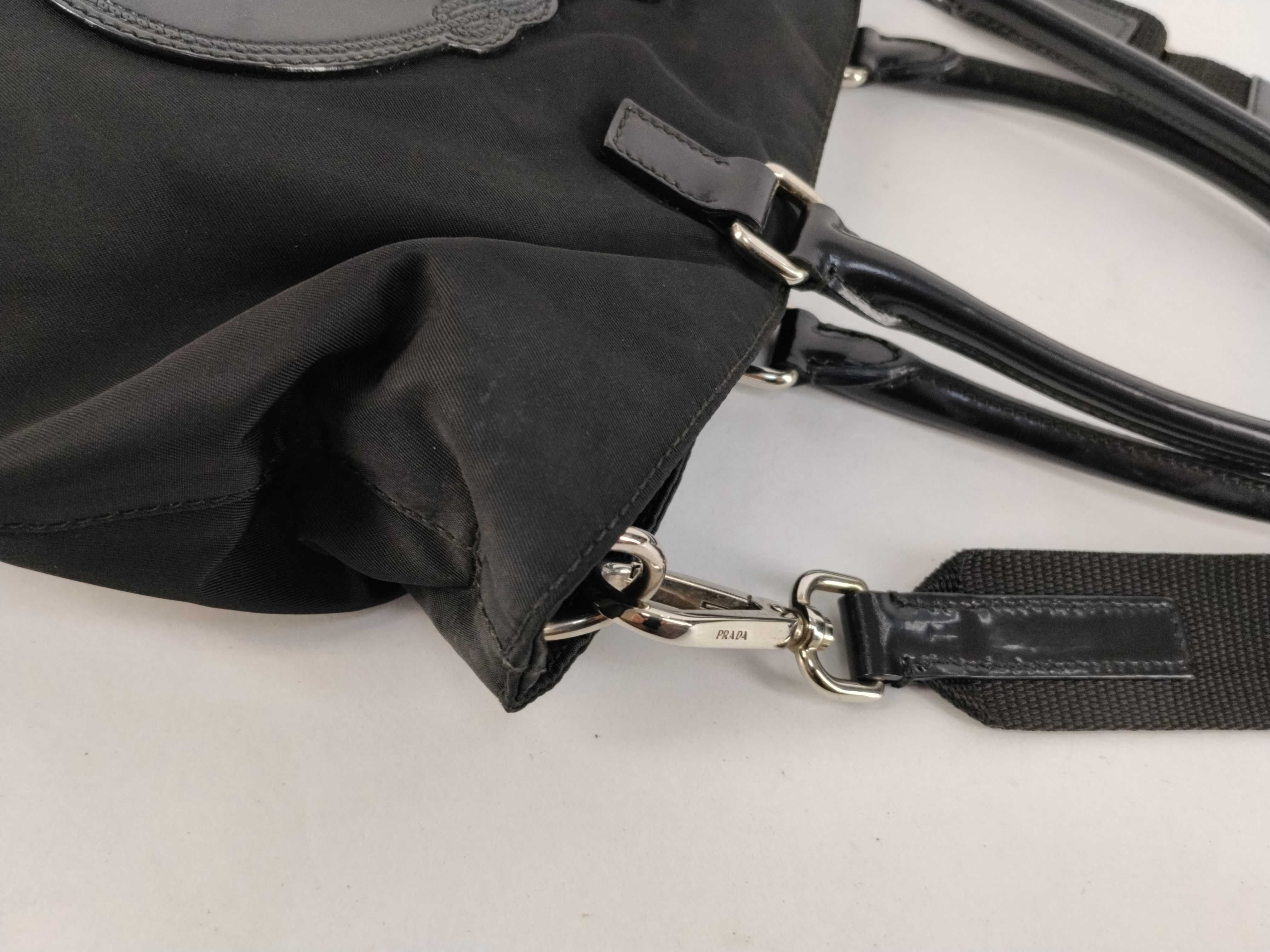 Nylon Leather 2-way Handbag Tote Shoulder Handbag — view 5