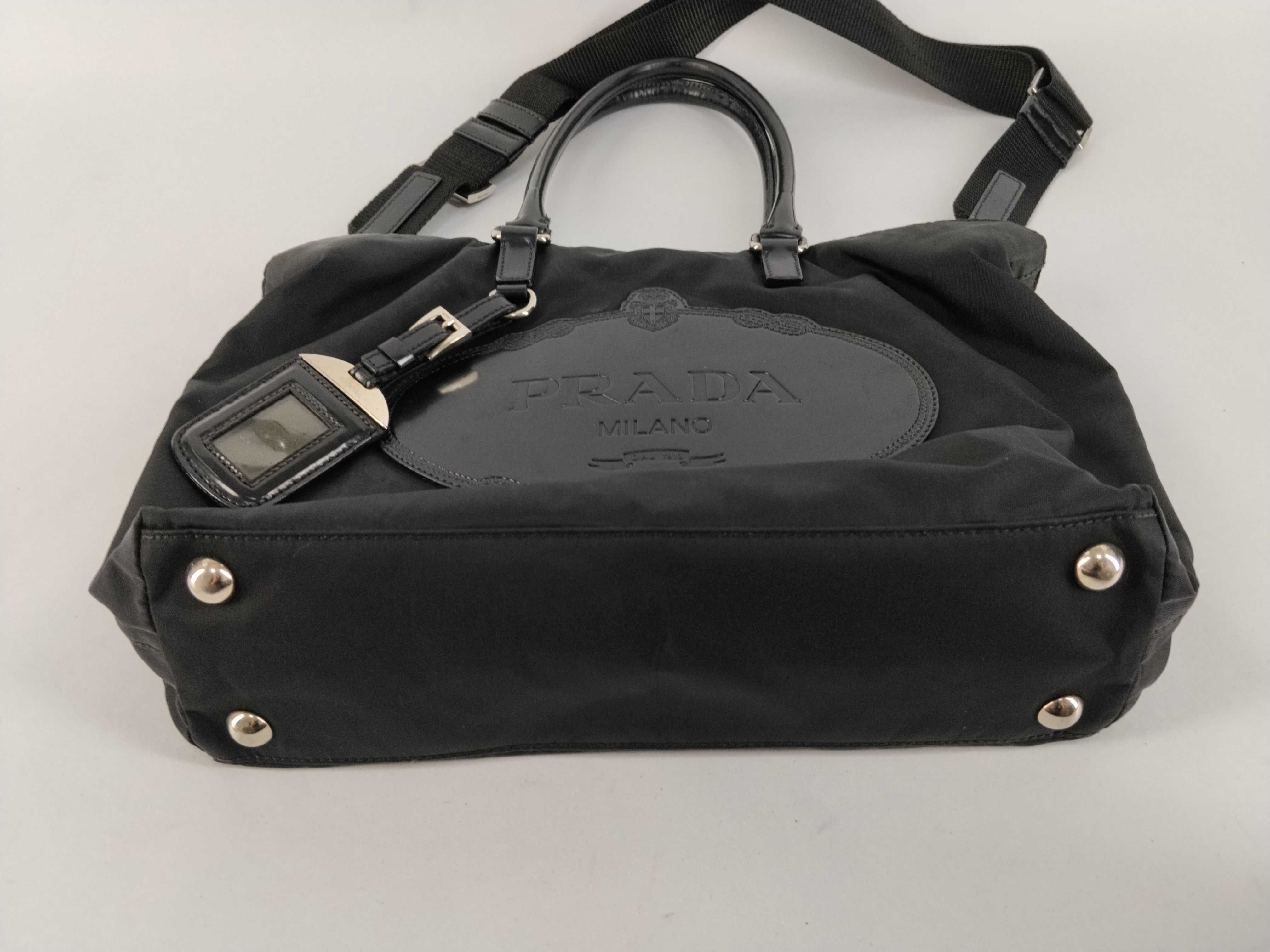 Nylon Leather 2-way Handbag Tote Shoulder Handbag — view 7