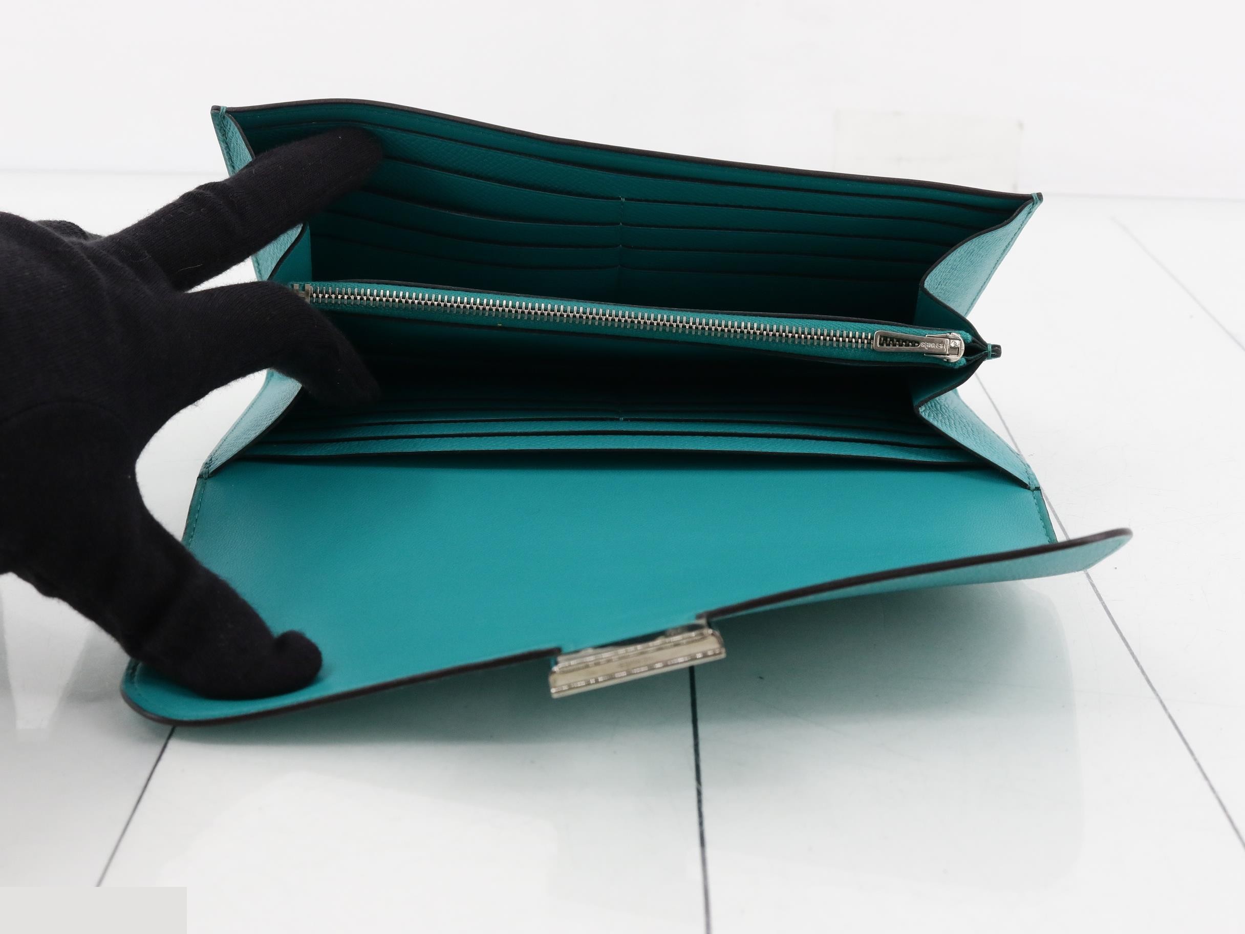 Constance Long Leather Bi-fold Long Wallet with X Stamp — view 4