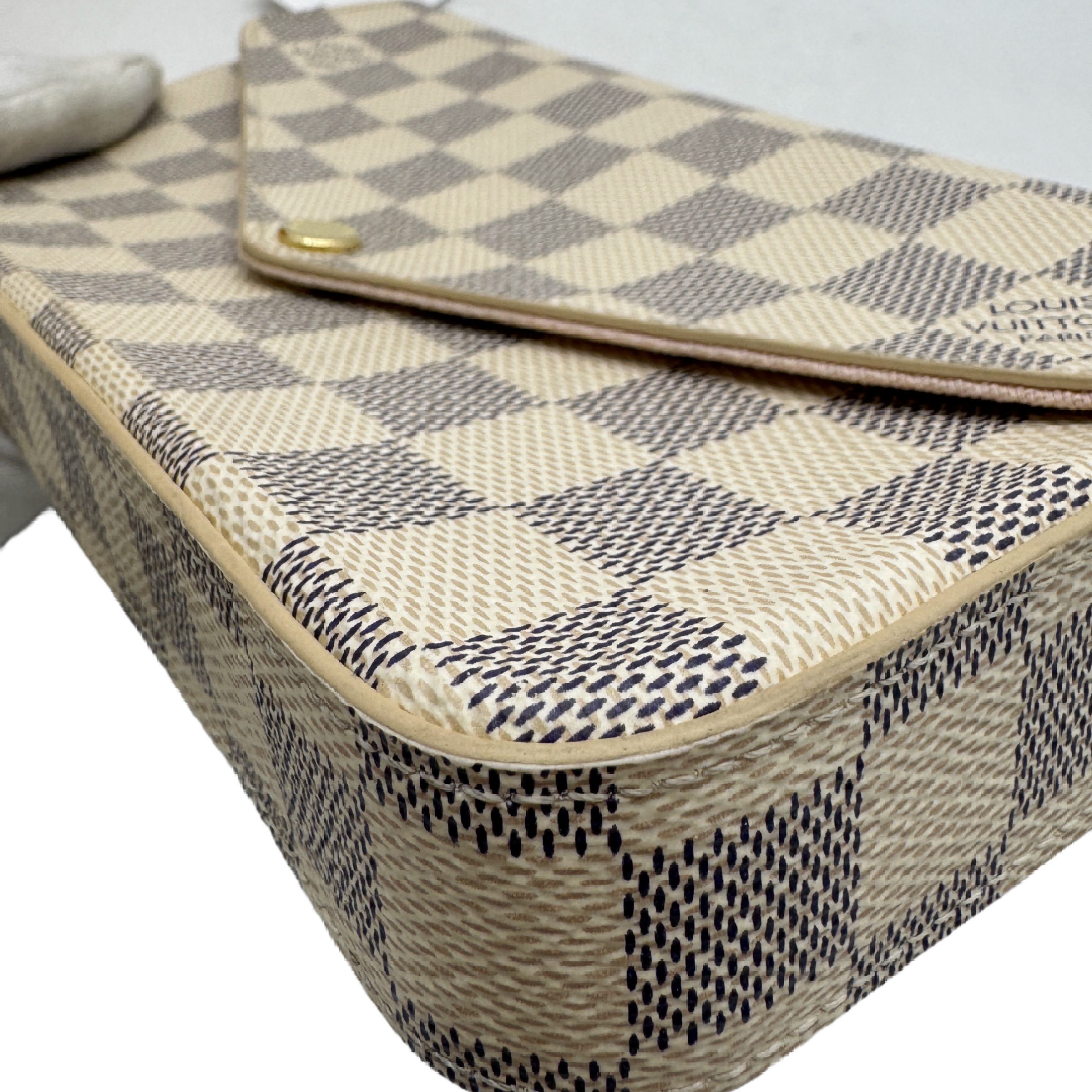 Pochette Felicie Damier Azur Chain Shoulder Bag — view 6