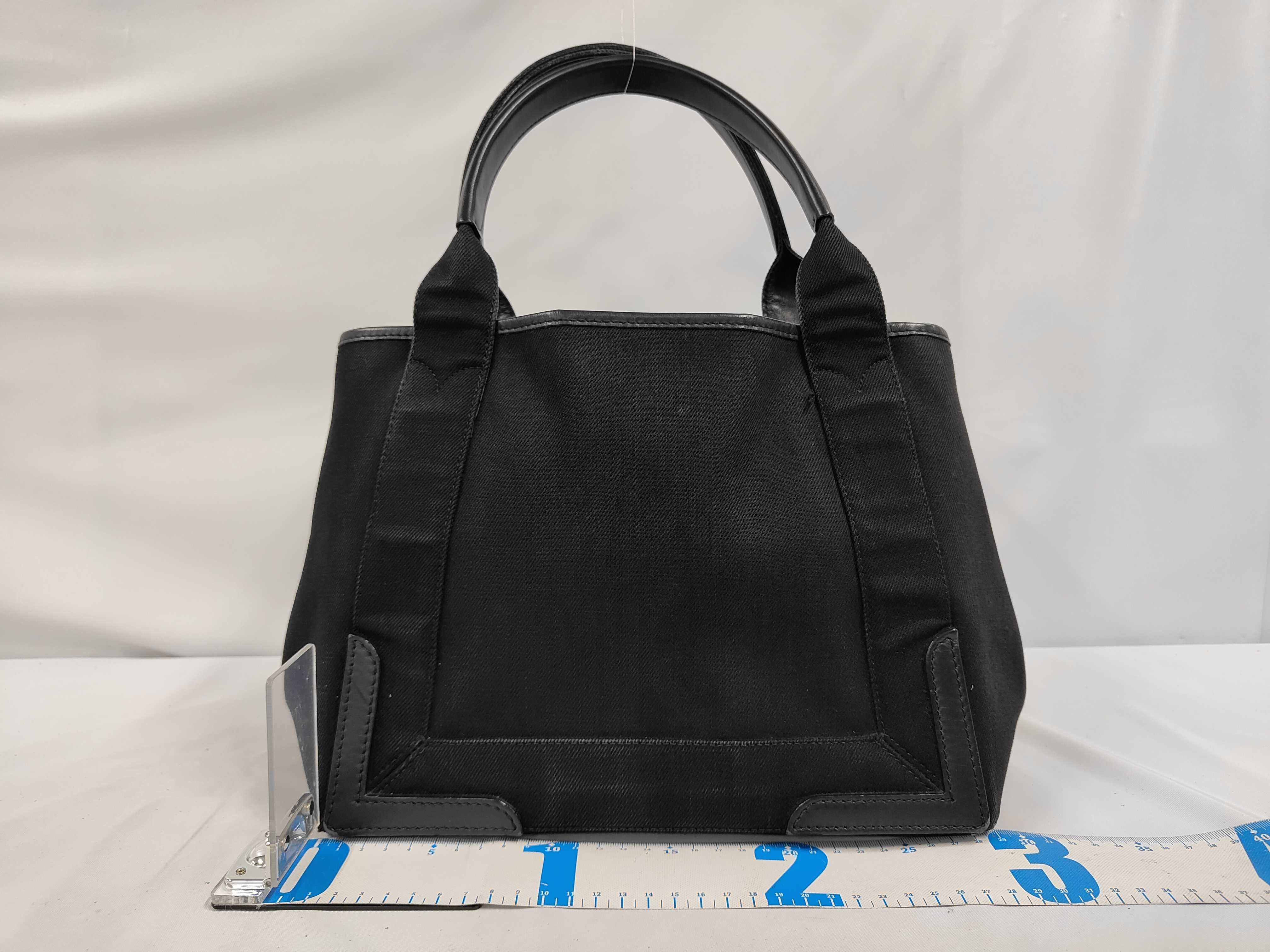 NAVY Cabas Canvas x Leather Black Tote Bag — view 2