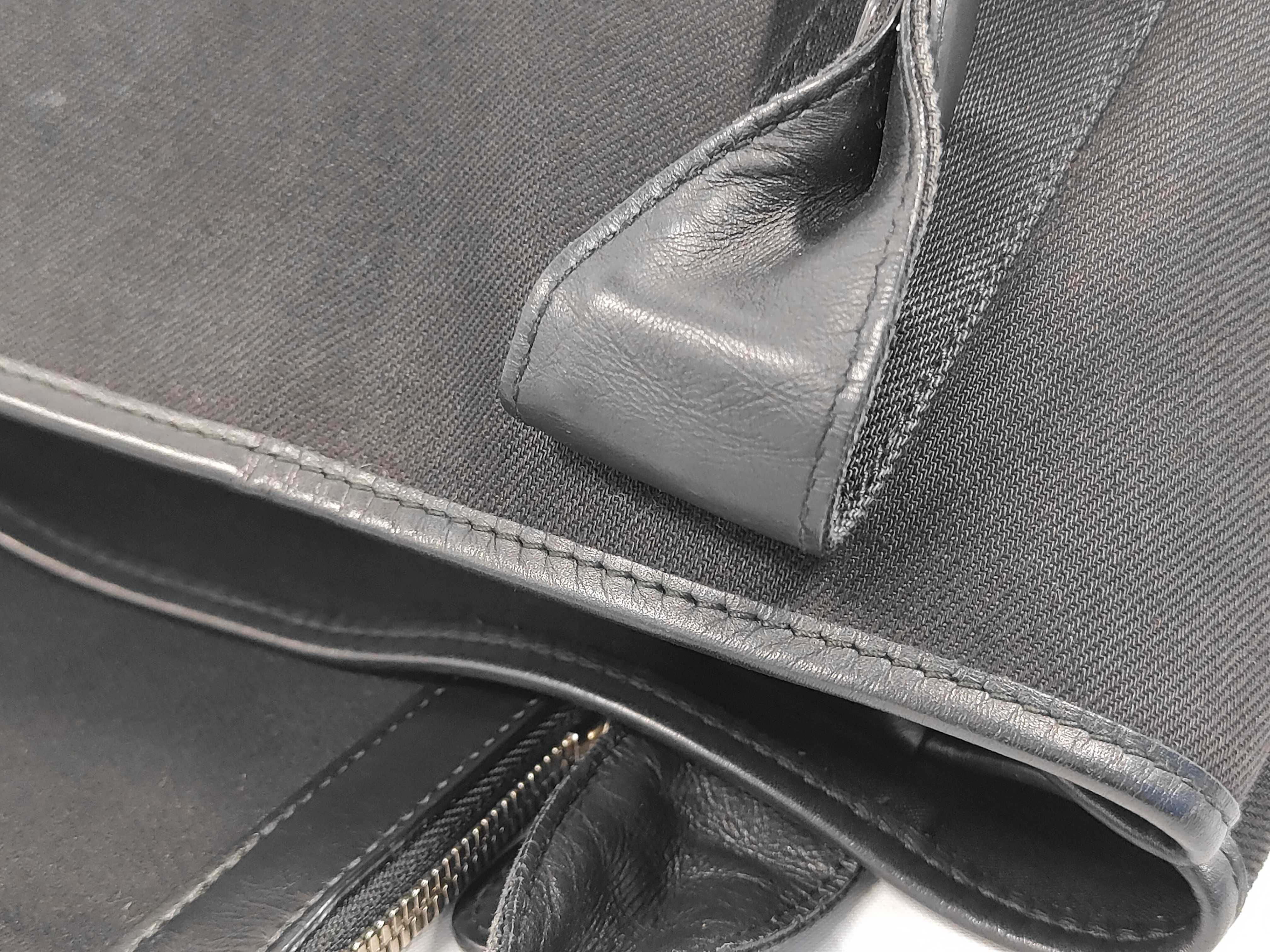 NAVY Cabas Canvas x Leather Black Tote Bag — view 6