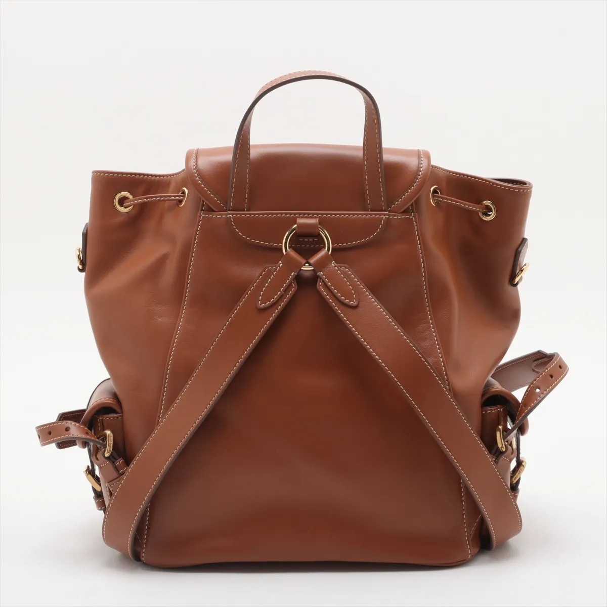 leather backpack/rucksack brown — view 2