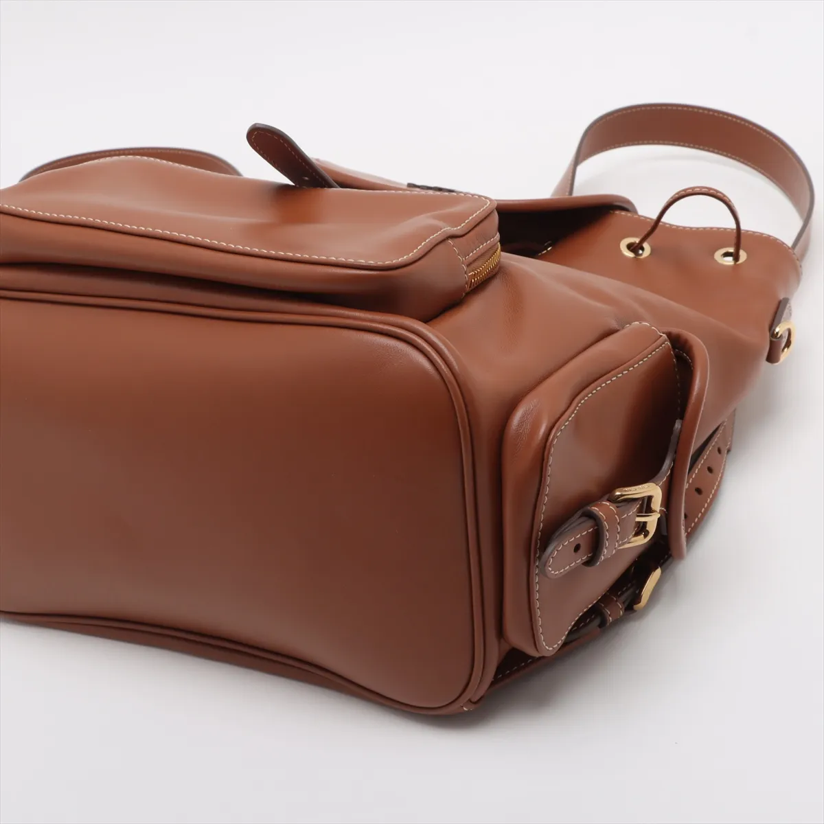 leather backpack/rucksack brown — view 3