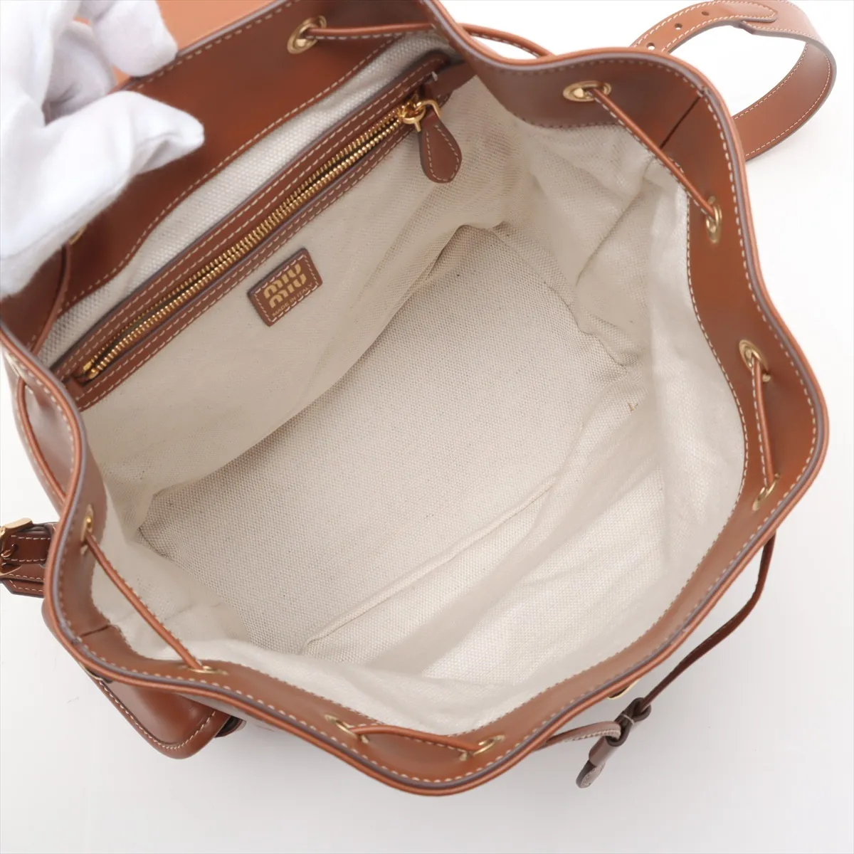 leather backpack/rucksack brown — view 7