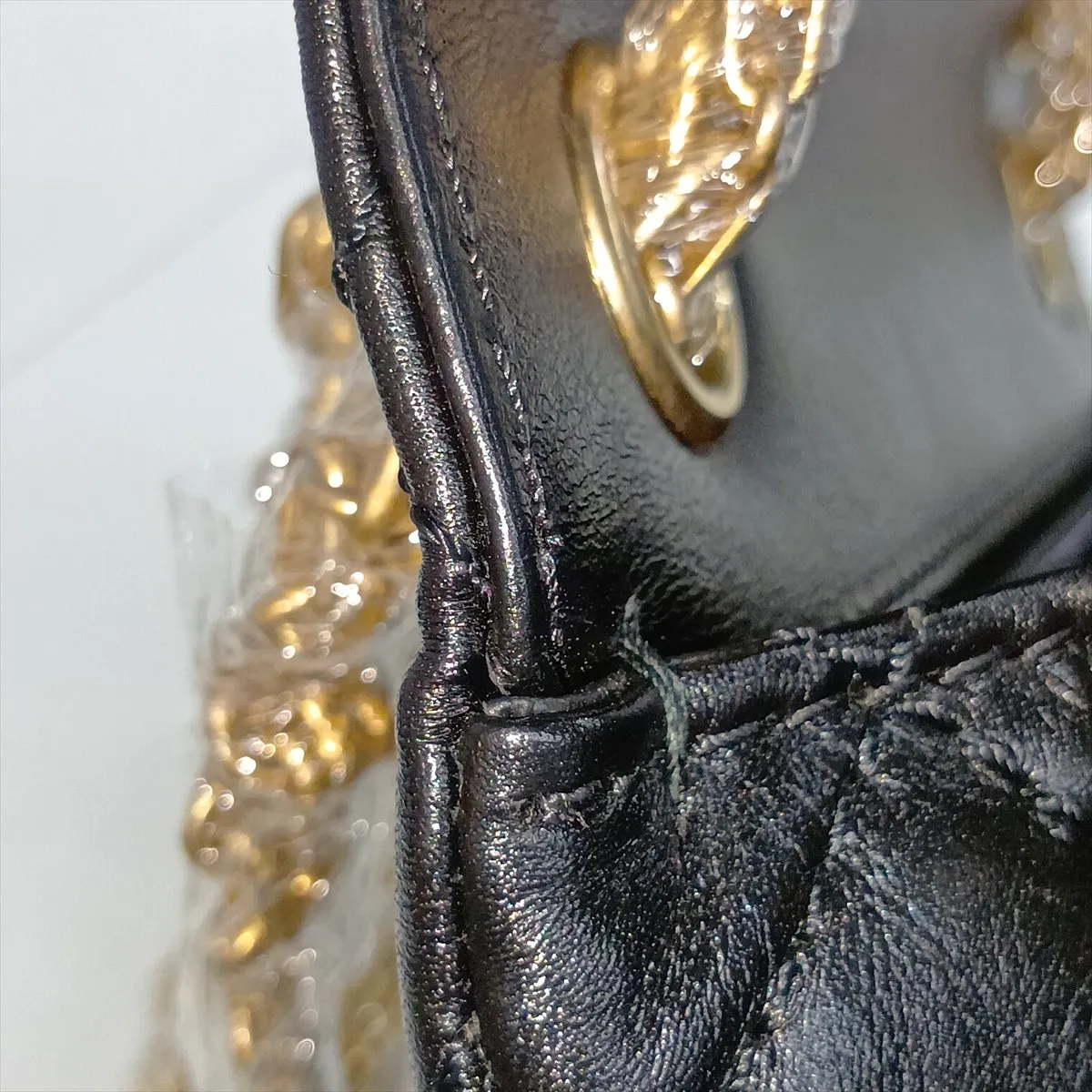 Matelassé 2.55 Mini Leather Single Flap Double Chain Bag, Black with Gold and Silver Hardware, PCJCUKX3, Random Plate, AS0874 — view 13