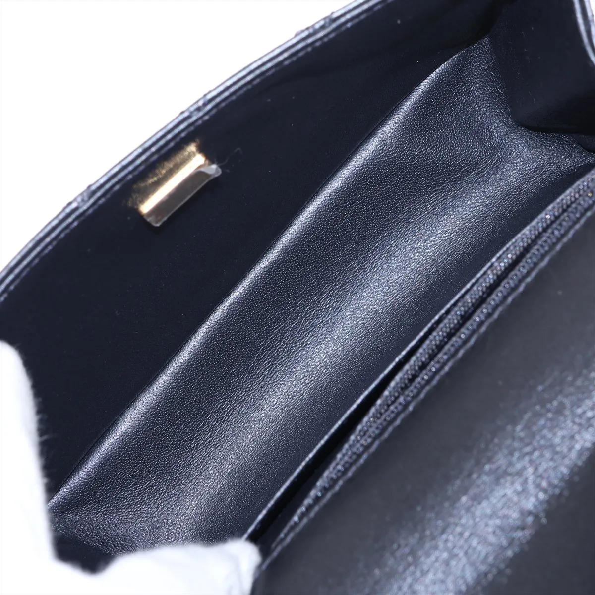 Matelassé 2.55 Mini Leather Single Flap Double Chain Bag, Black with Gold and Silver Hardware, PCJCUKX3, Random Plate, AS0874 — view 6