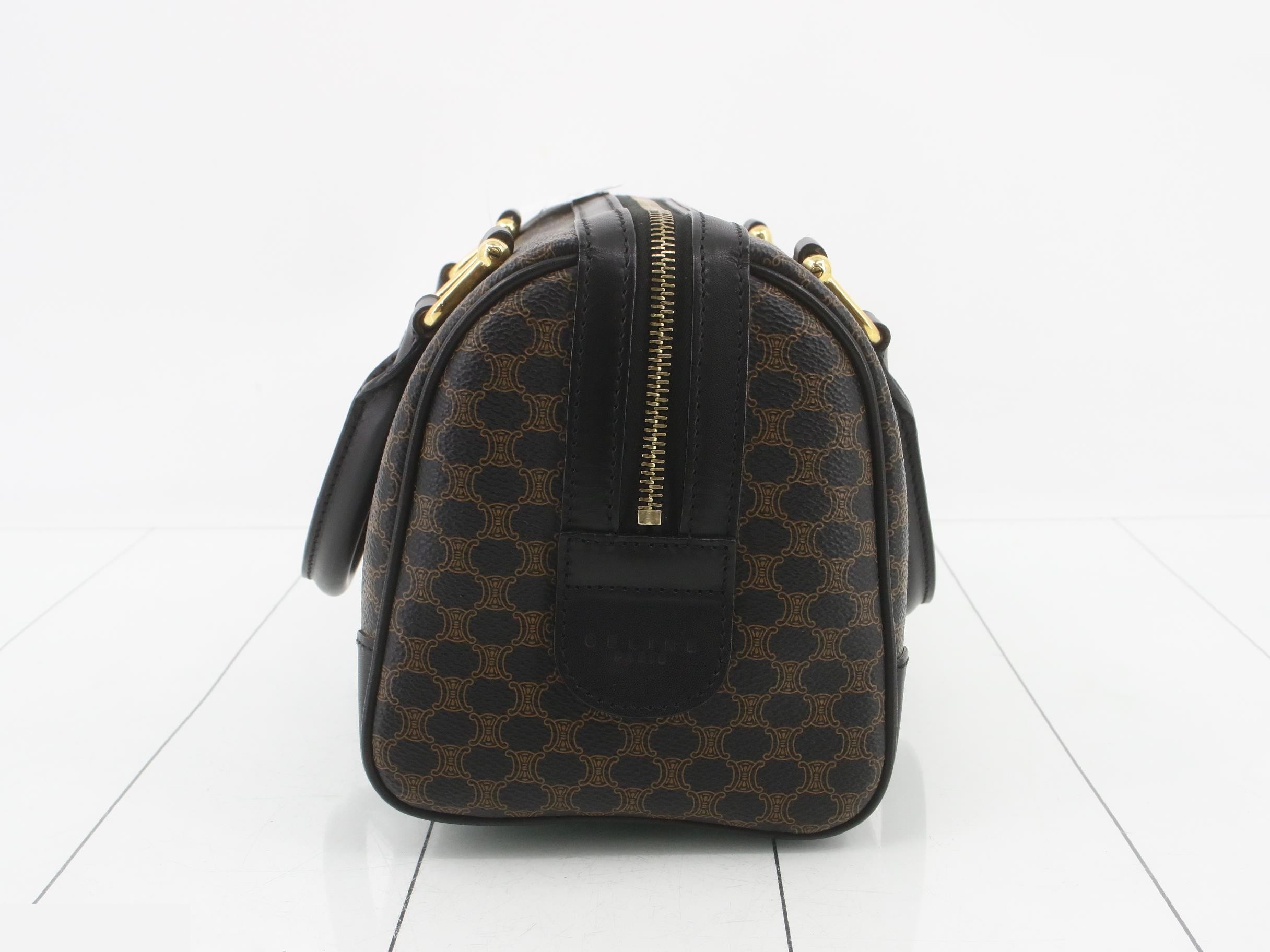 Black Macadam Triomphe Mini Boston Handbag 304 — view 3