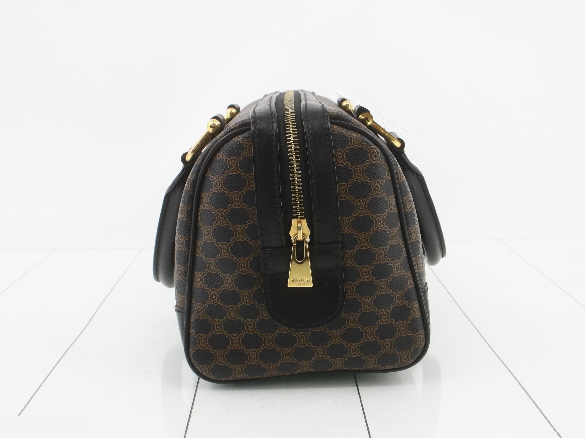 Black Macadam Triomphe Mini Boston Handbag 304 — view 4