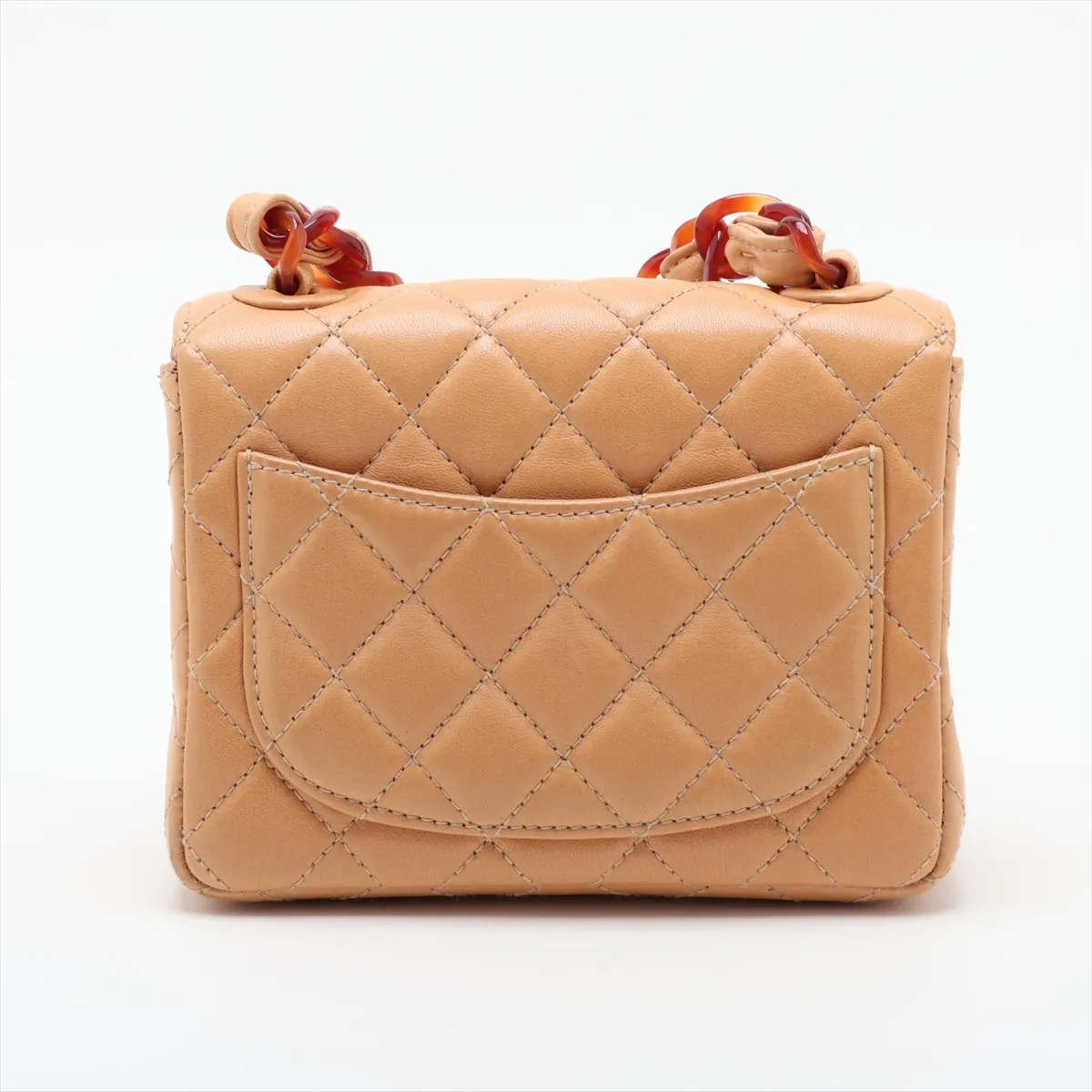 Mini Matelassé Lambskin Chain Shoulder Bag, Tortoiseshell Beige with Gold Hardware, 4842570, Series 4 — view 2