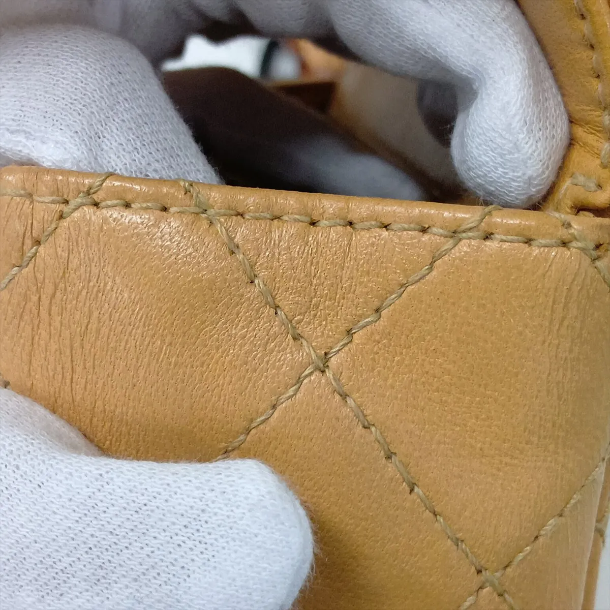 Mini Matelassé Lambskin Chain Shoulder Bag, Tortoiseshell Beige with Gold Hardware, 4842570, Series 4 — view 14