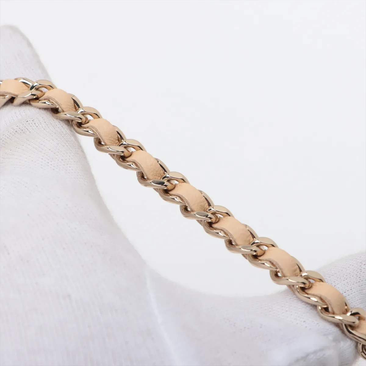Matelasse Lambskin Chain Shoulder Bag Vanity Beige Gold Hardware T5A0232C Random Serial — view 12
