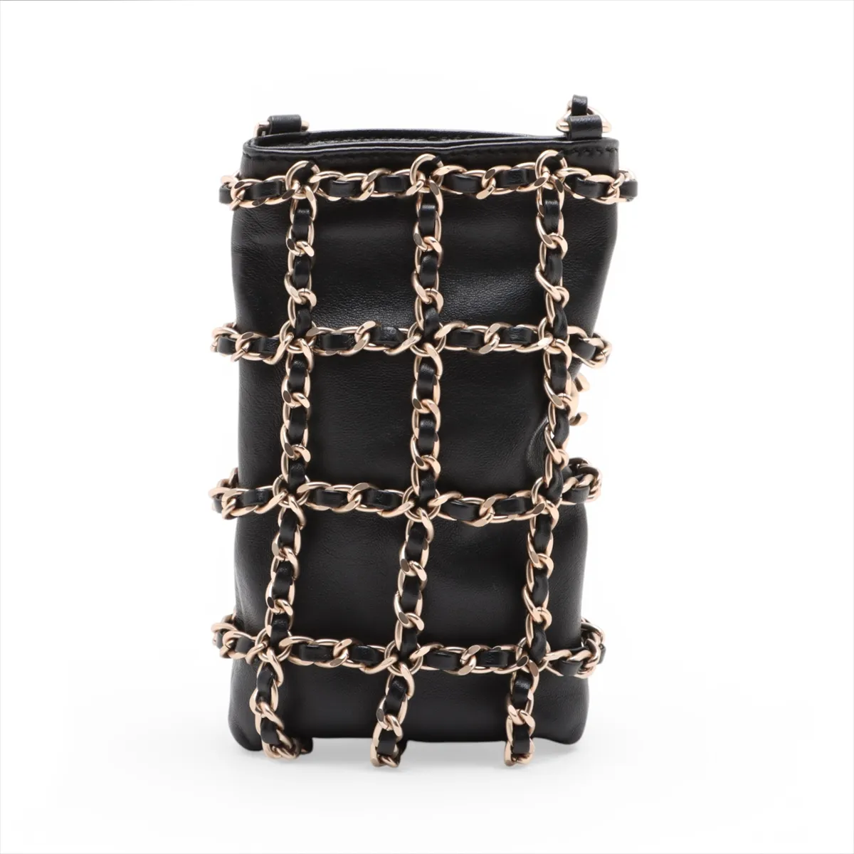 Coco Mark Lambskin Chain Shoulder Bag, Black with Gold Hardware, 28750586, serial number in the 28 range. — view 2
