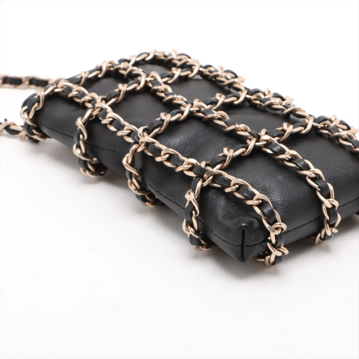 Coco Mark Lambskin Chain Shoulder Bag, Black with Gold Hardware, 28750586, serial number in the 28 range. — view 4