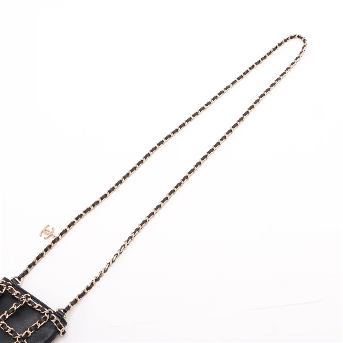 Coco Mark Lambskin Chain Shoulder Bag, Black with Gold Hardware, 28750586, serial number in the 28 range. — view 5