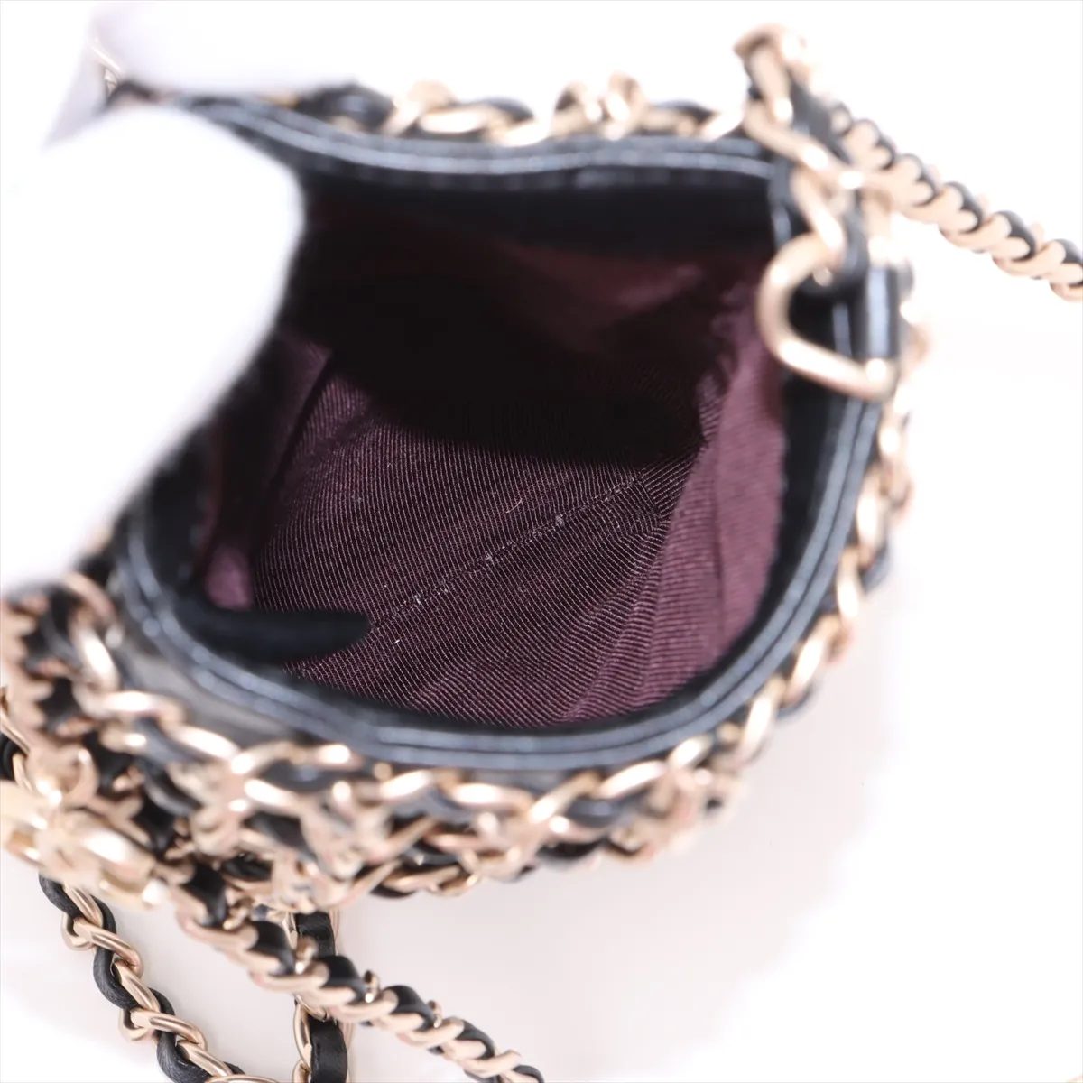 Coco Mark Lambskin Chain Shoulder Bag, Black with Gold Hardware, 28750586, serial number in the 28 range. — view 6