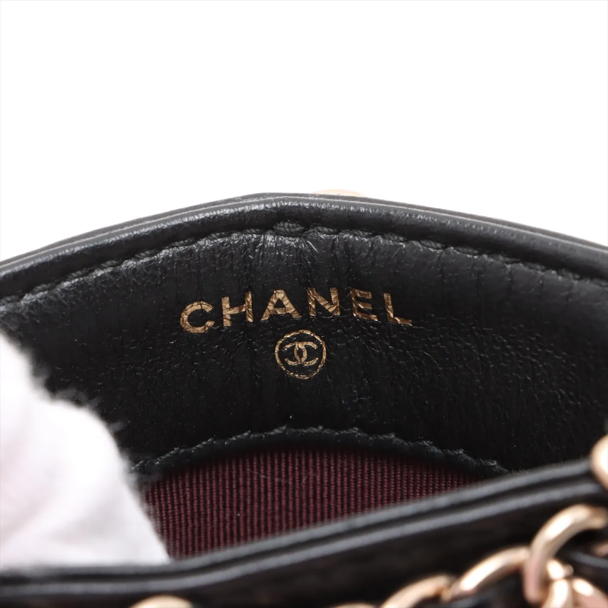 Coco Mark Lambskin Chain Shoulder Bag, Black with Gold Hardware, 28750586, serial number in the 28 range. — view 7