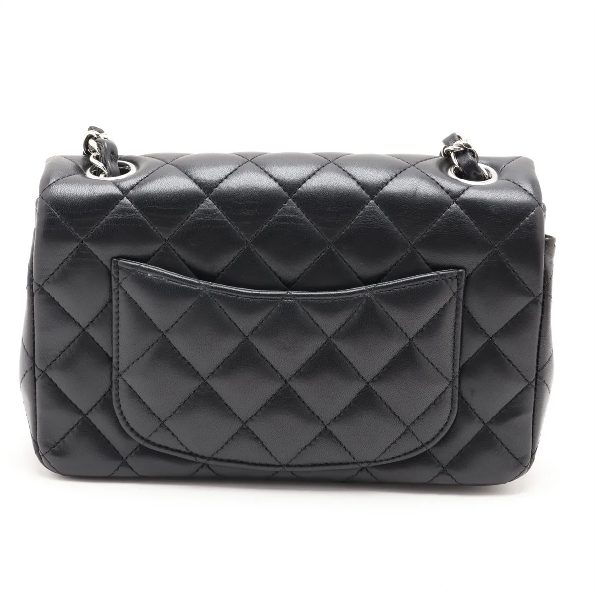 Mini Matelassé 20 Lambskin Single Flap Single Chain Bag, Black with Silver Hardware, 27125988, Serial Number 27, A69900 — view 2