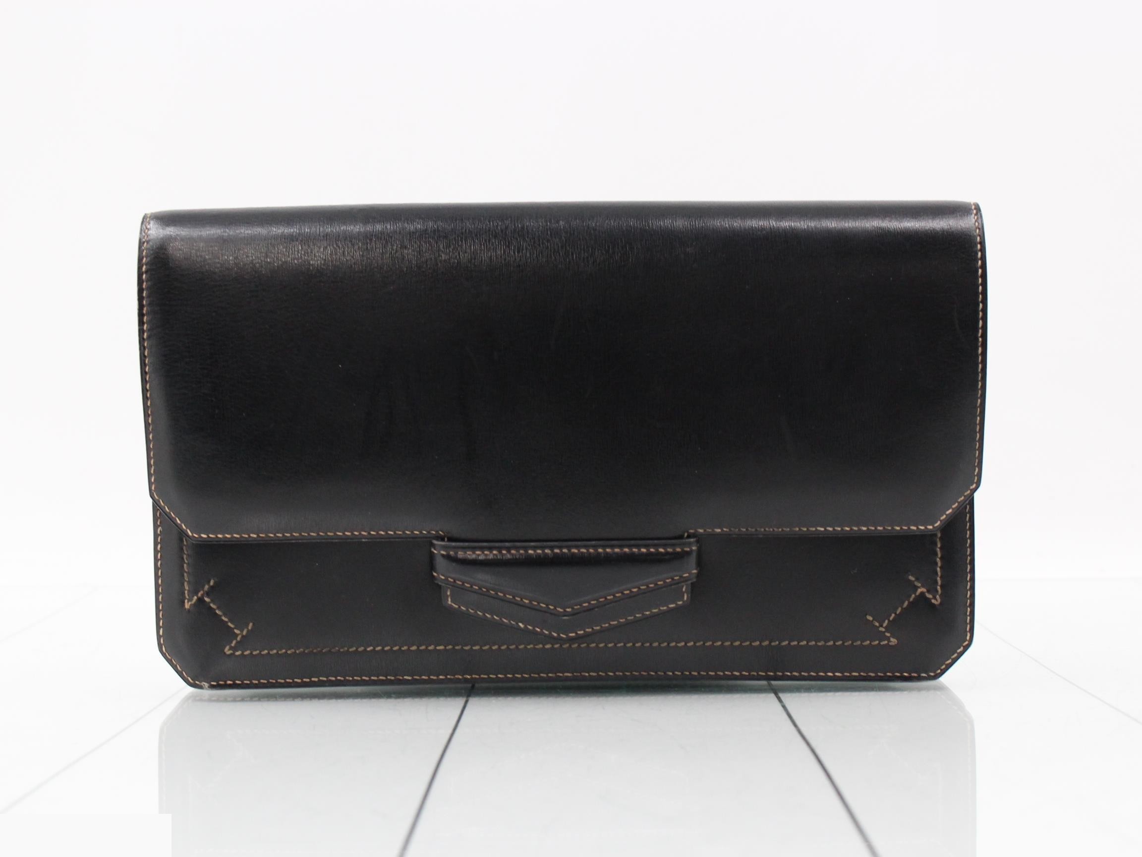Leather clutch bag