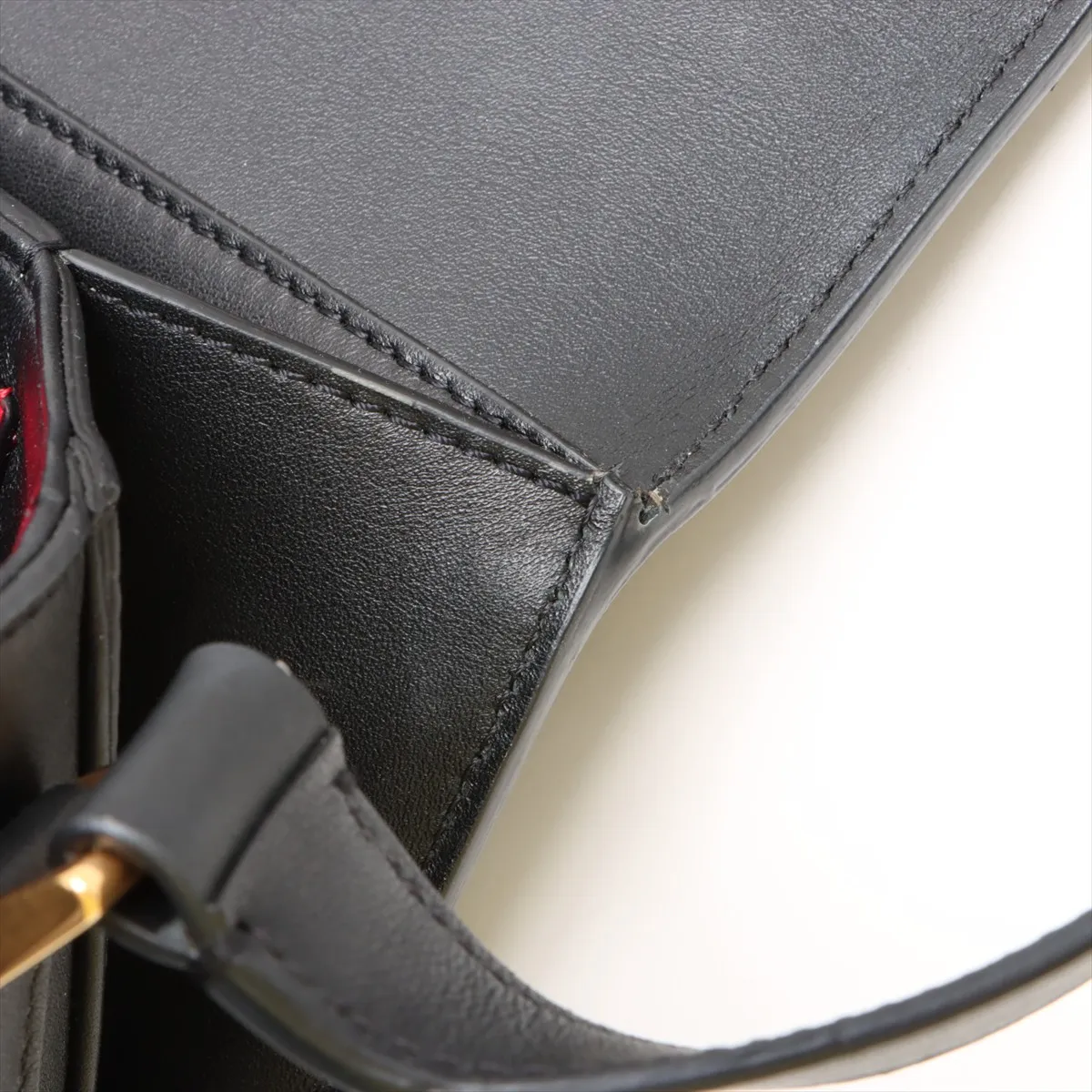 Supervie Leather Shoulder Bag, Black — view 12