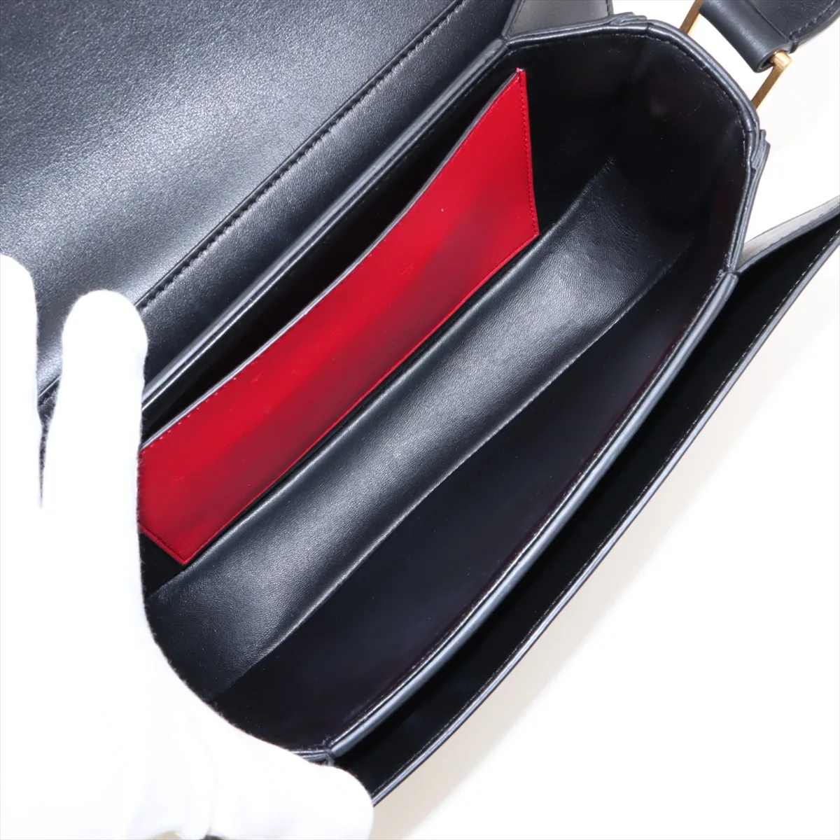 Supervie Leather Shoulder Bag, Black — view 6
