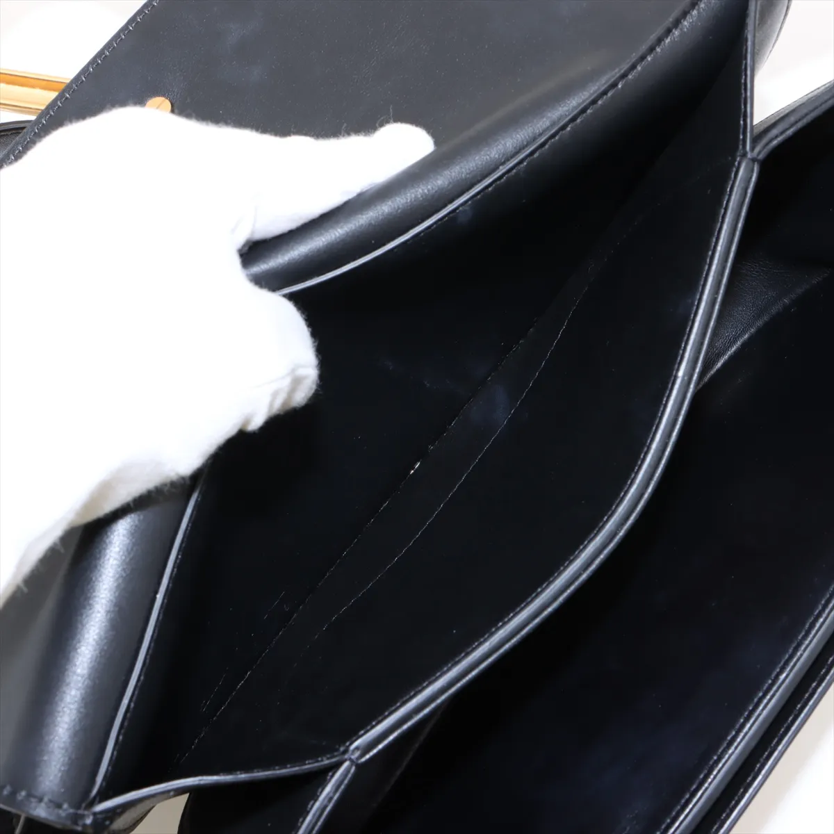 Supervie Leather Shoulder Bag, Black — view 8
