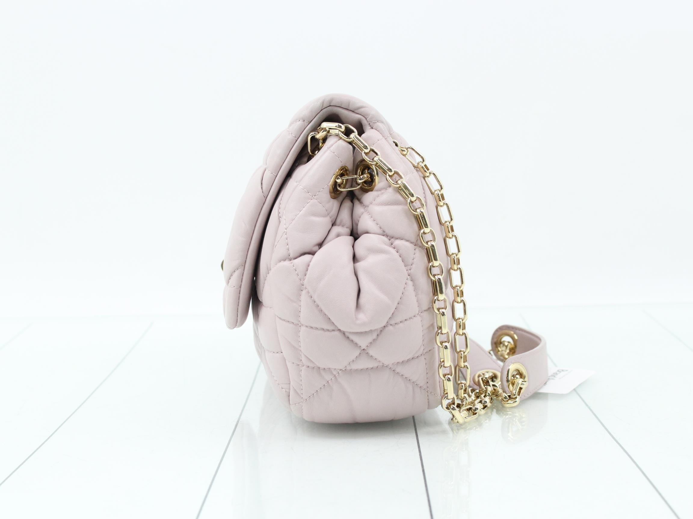 Leather shoulder bag, pink — view 3