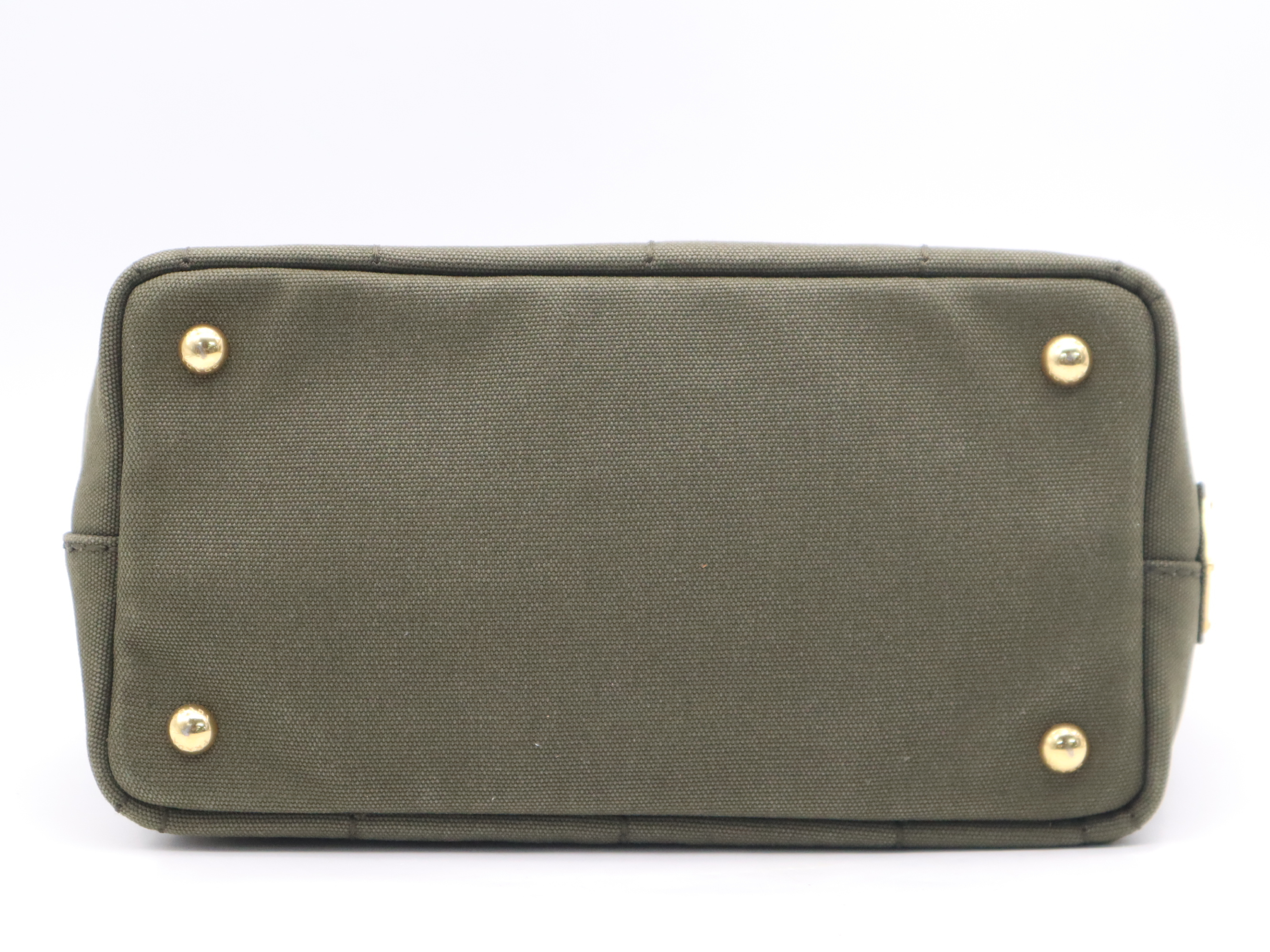 Canvas Canapa Mini Tote Bag, Khaki, Gold Hardware Tote Bag — view 4