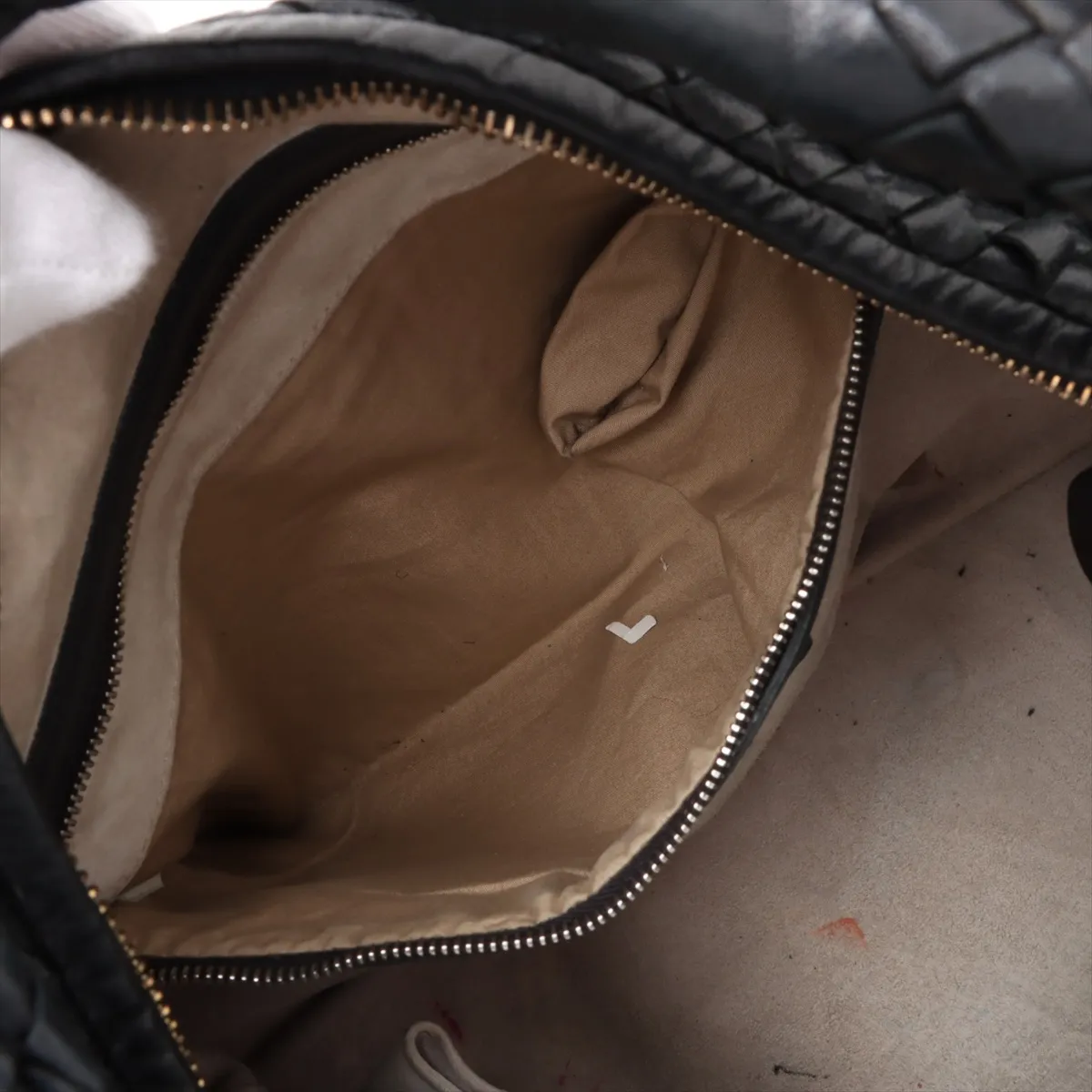 Intrecciato Hobo Leather Shoulder Bag Brown 115654 with Mirror — view 8