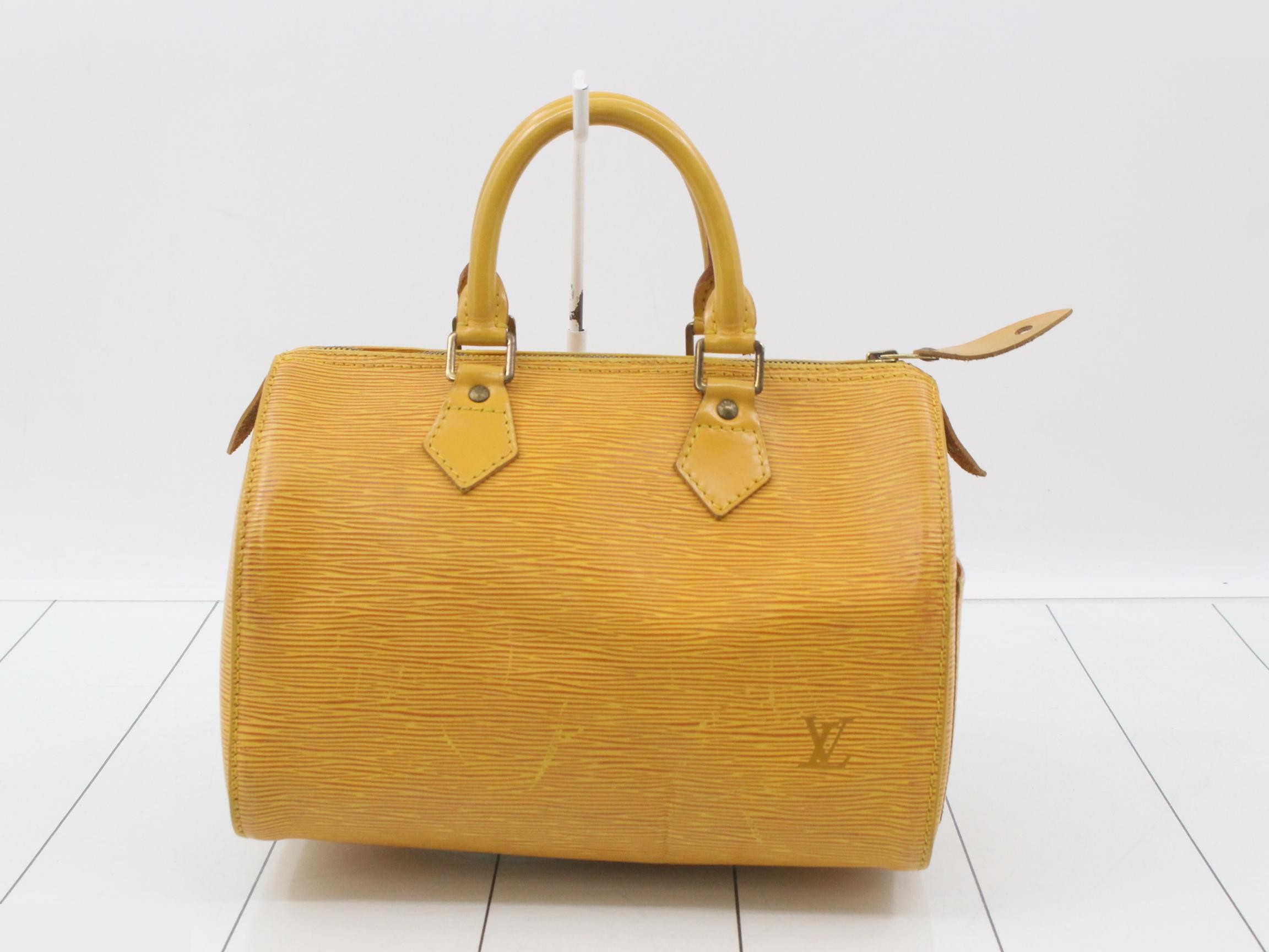Epi Speedy 25 Handbag/Boston Bag, Yellow, Gold Hardware — view 2