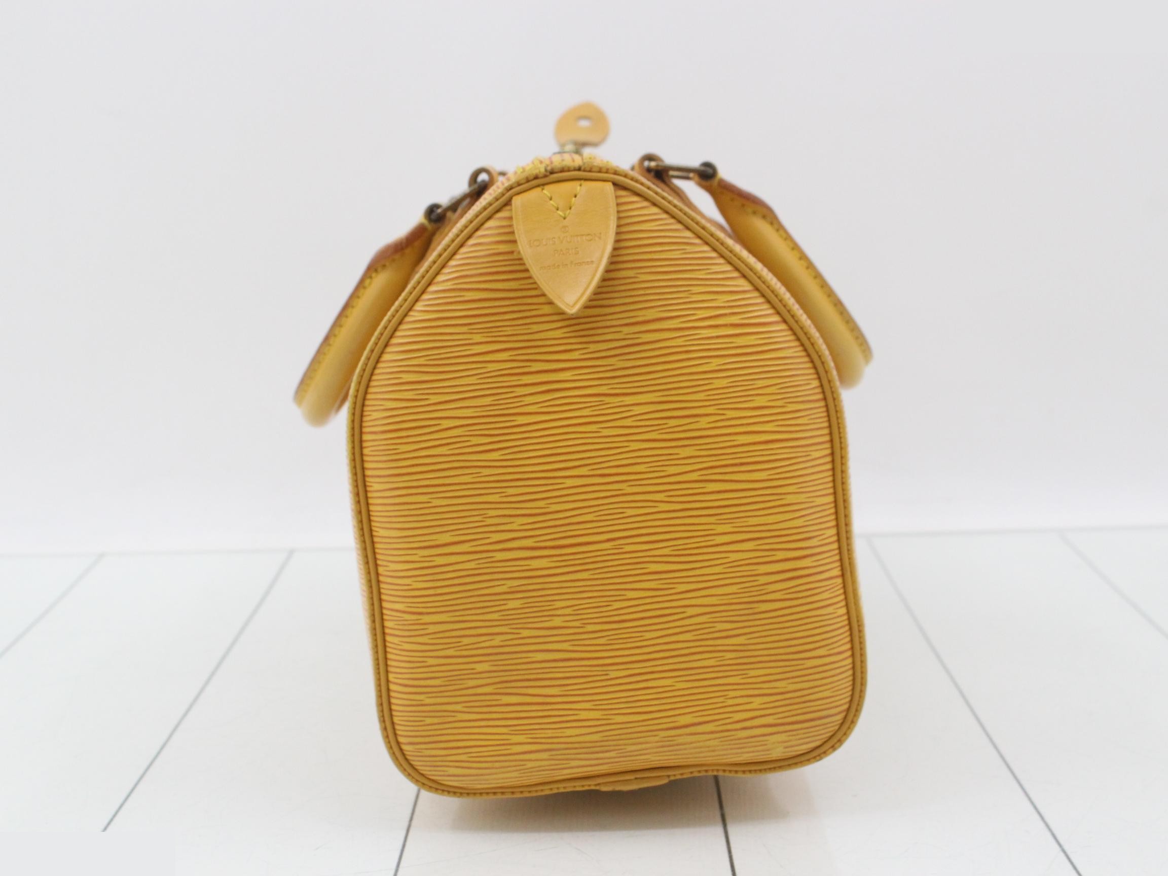 Epi Speedy 25 Handbag/Boston Bag, Yellow, Gold Hardware — view 3