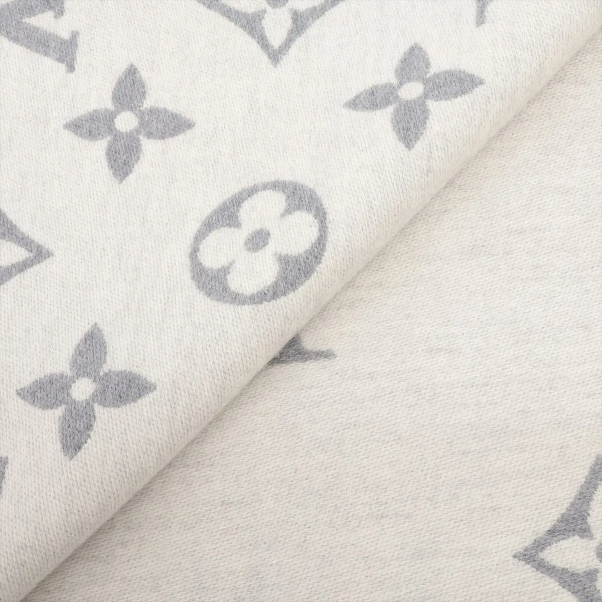 M79226 Scarf, All About Monogram MR4214, Wool, Gray, — view 2