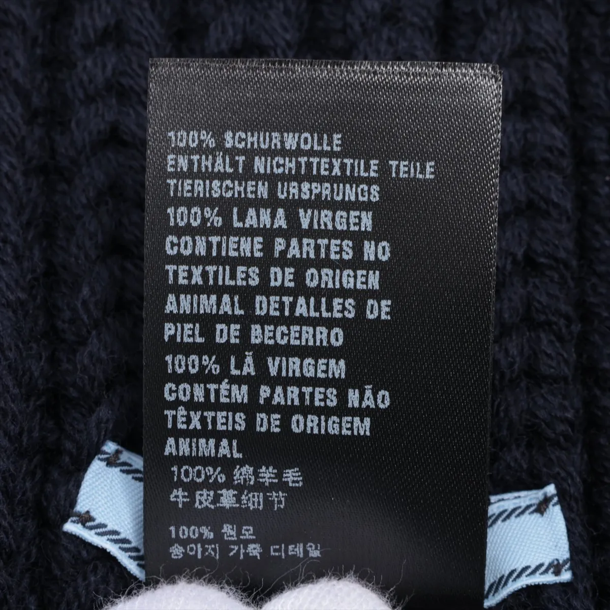 1FS137 Triangle Logo Muffler Wool Navy — view 4
