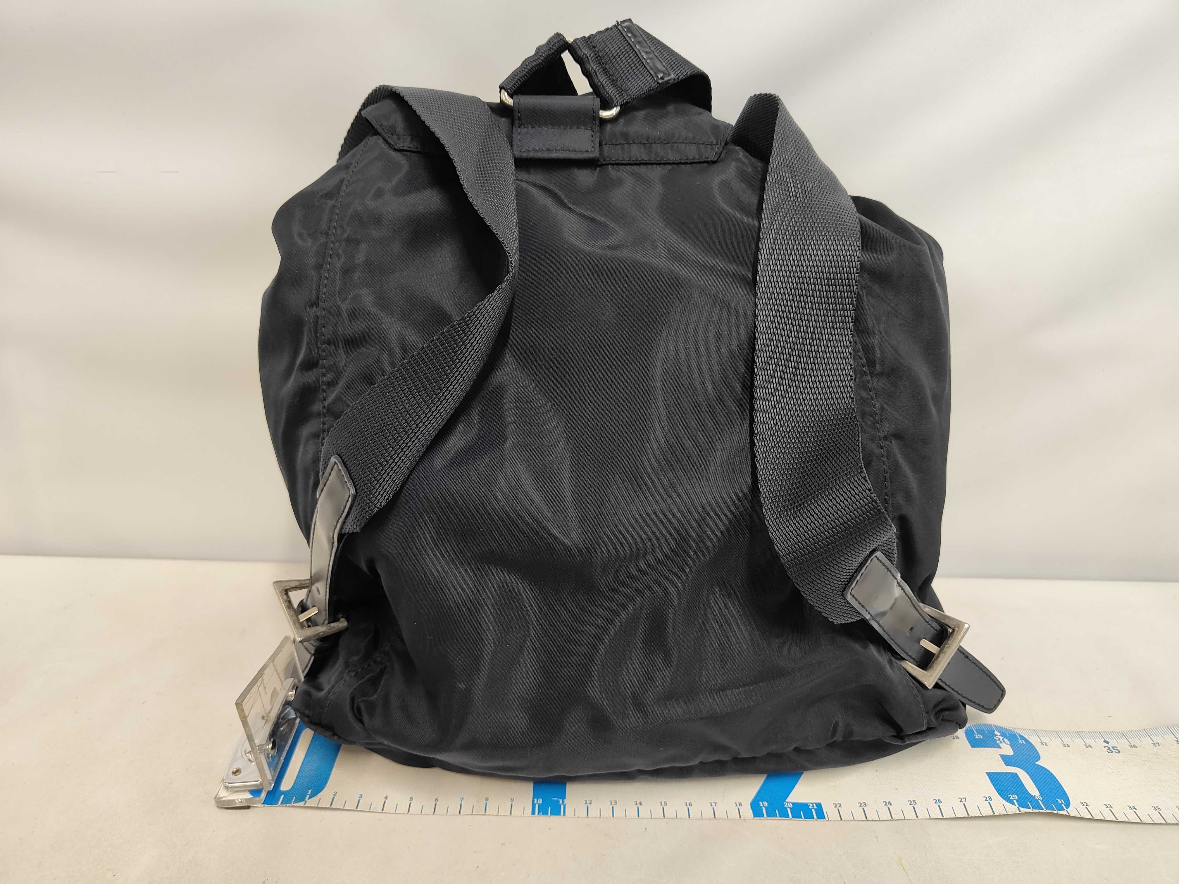 Nylon Backpack, Navy — view 2