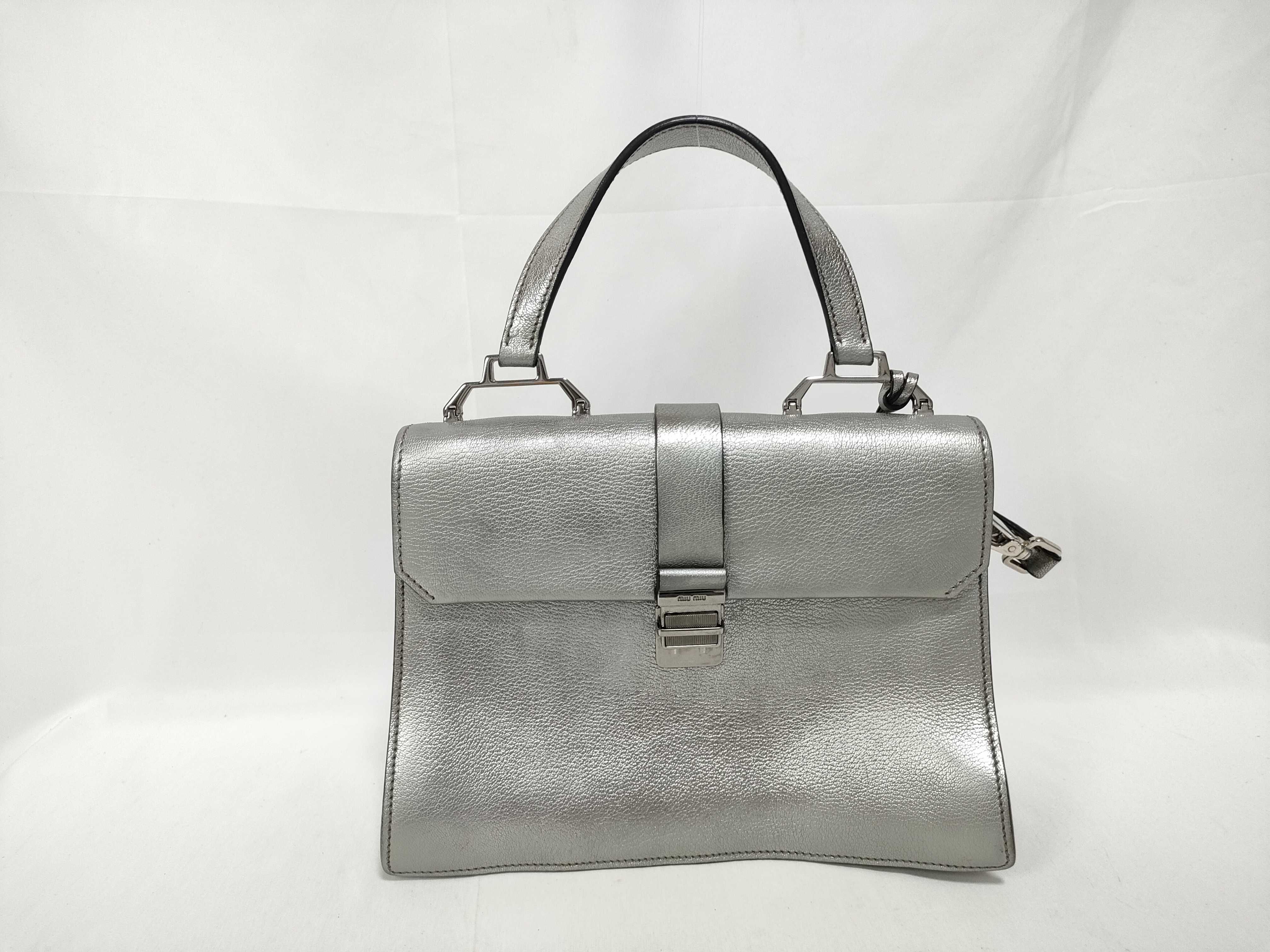 2-way handbag, Madras, silver.