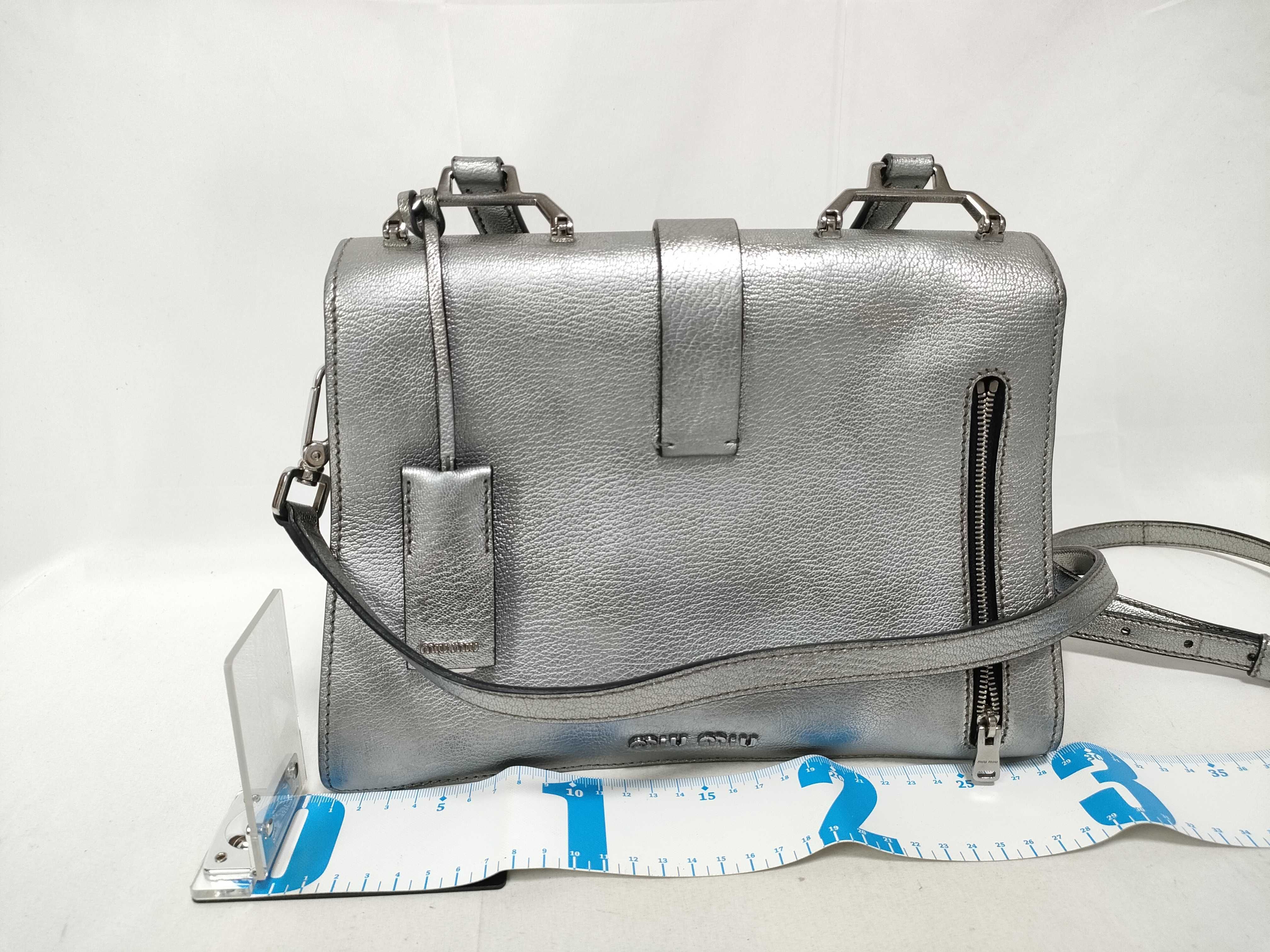 2-way handbag, Madras, silver. — view 2