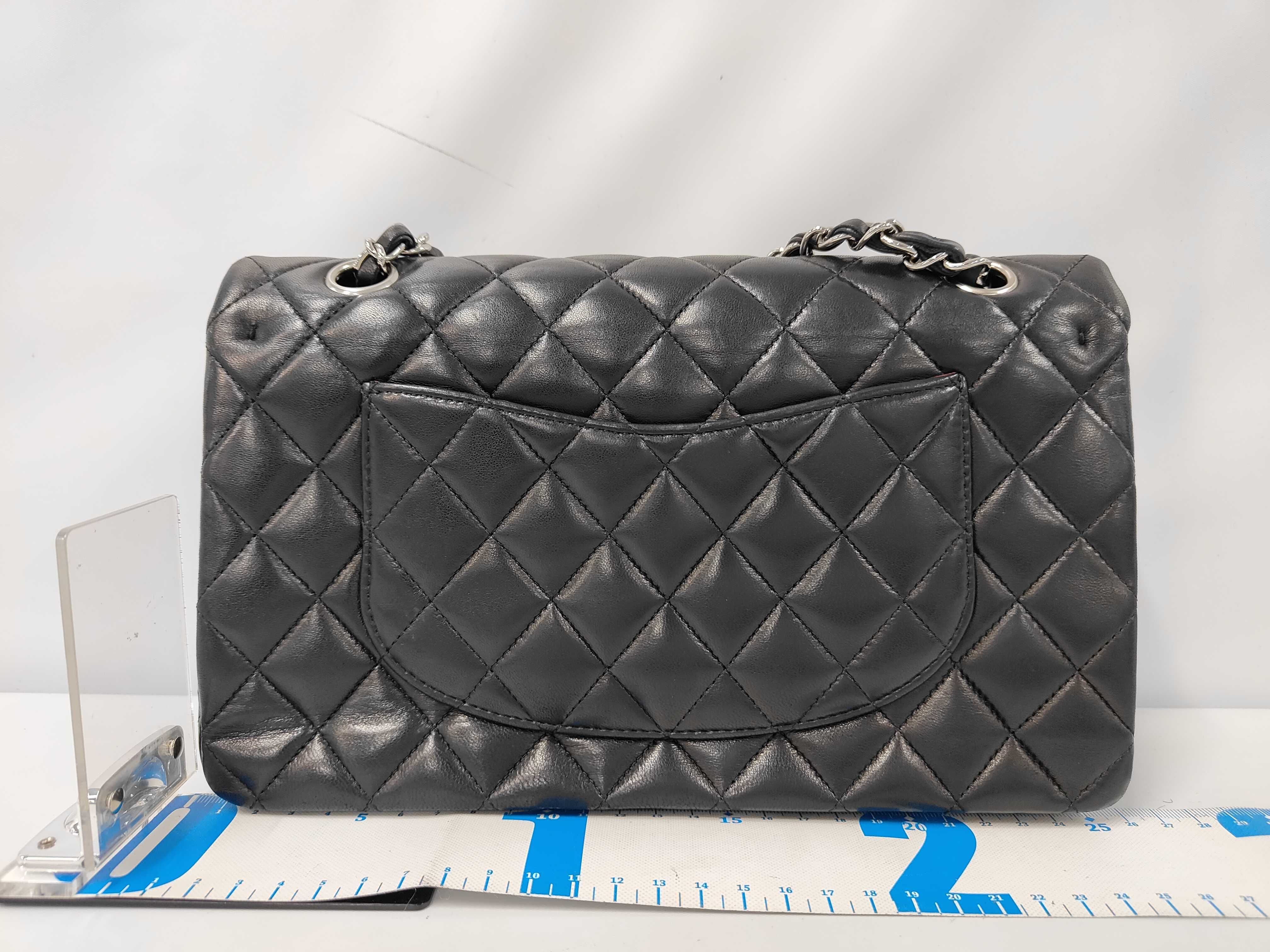 W-Flap 25 Chain Shoulder Bag, Matelassé Lambskin, Black, SS Shoulder Bag — view 2