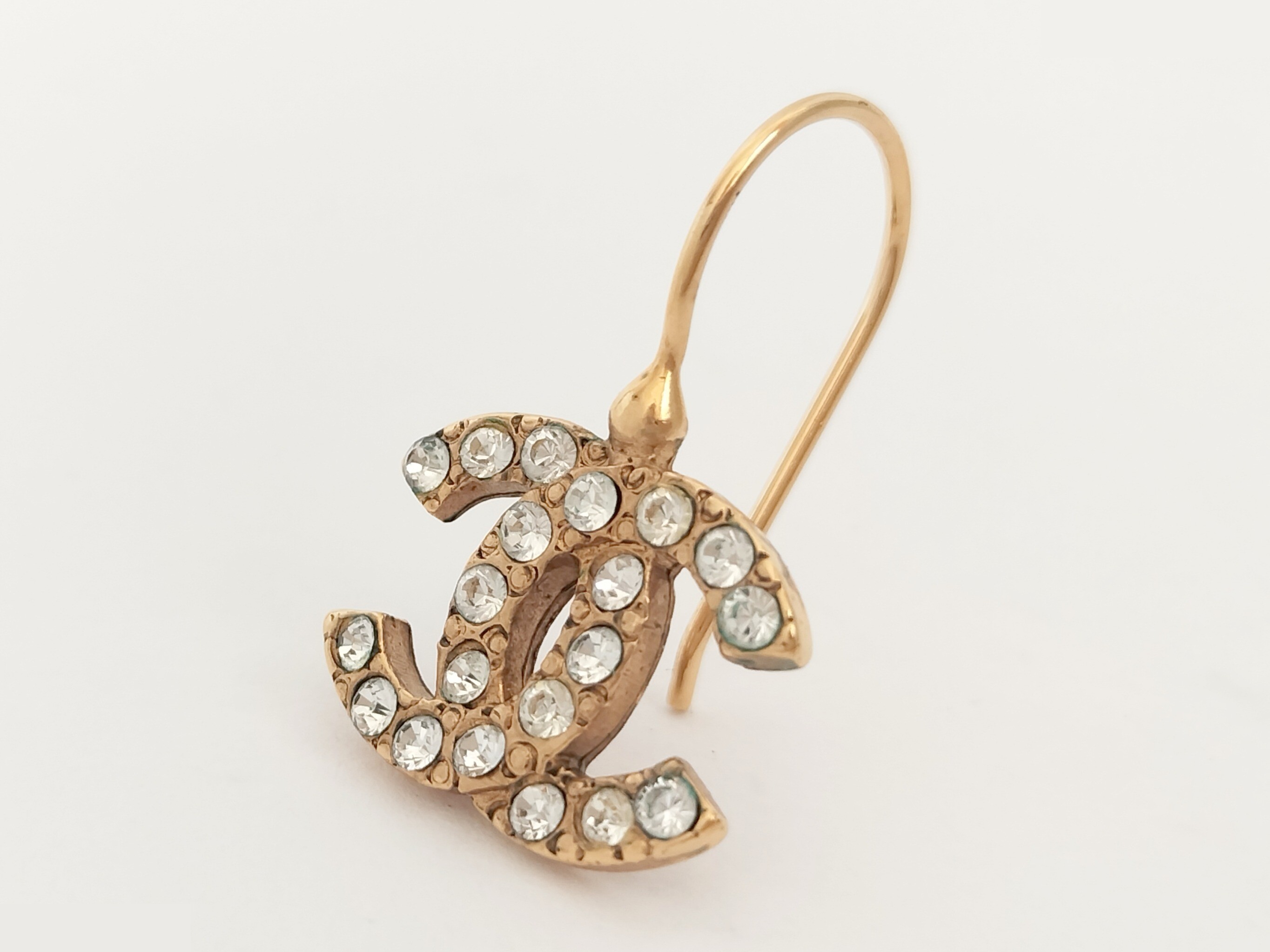 Coco Rhinestone Gold Earrings — view 5
