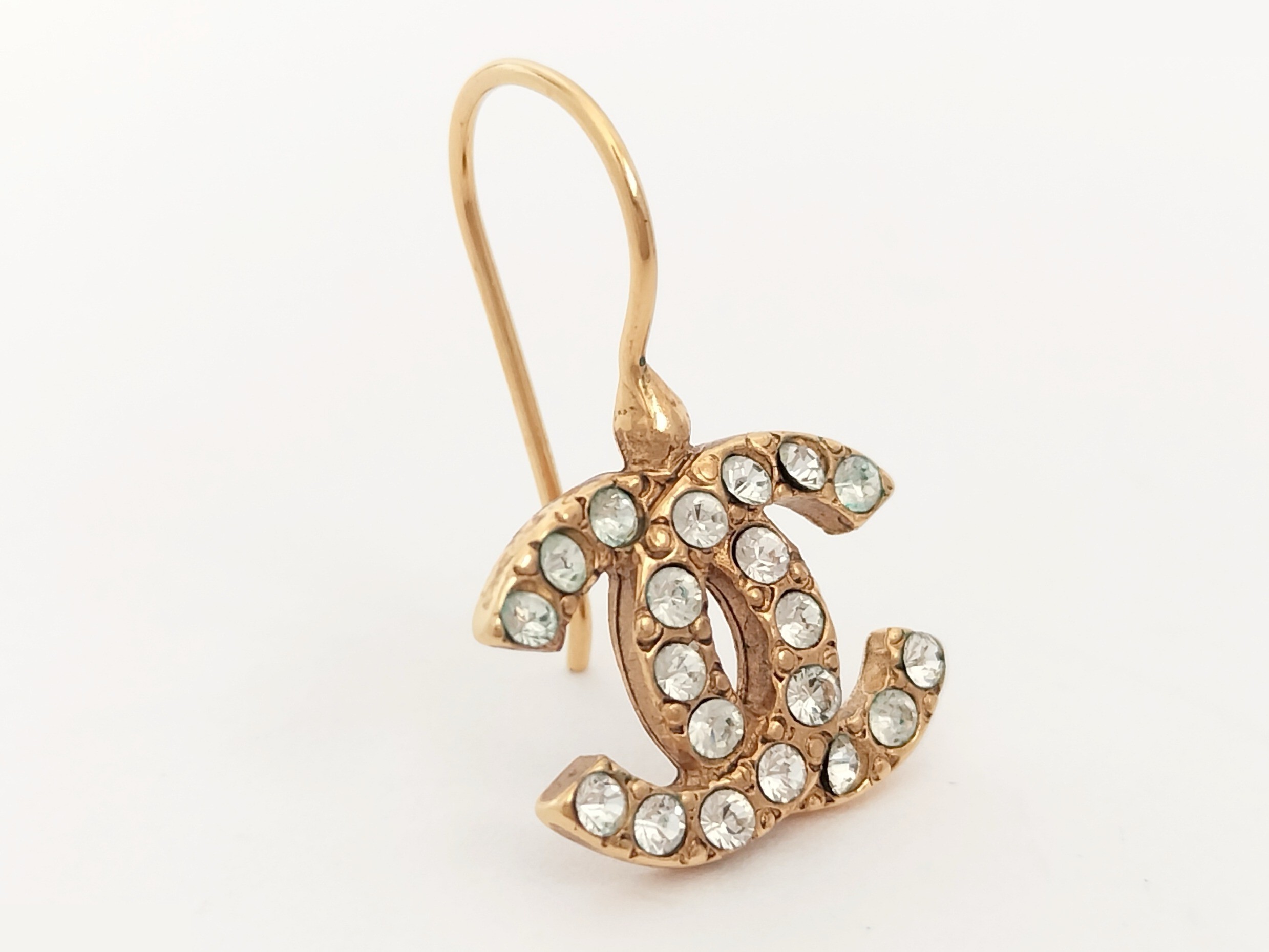 Coco Rhinestone Gold Earrings — view 6