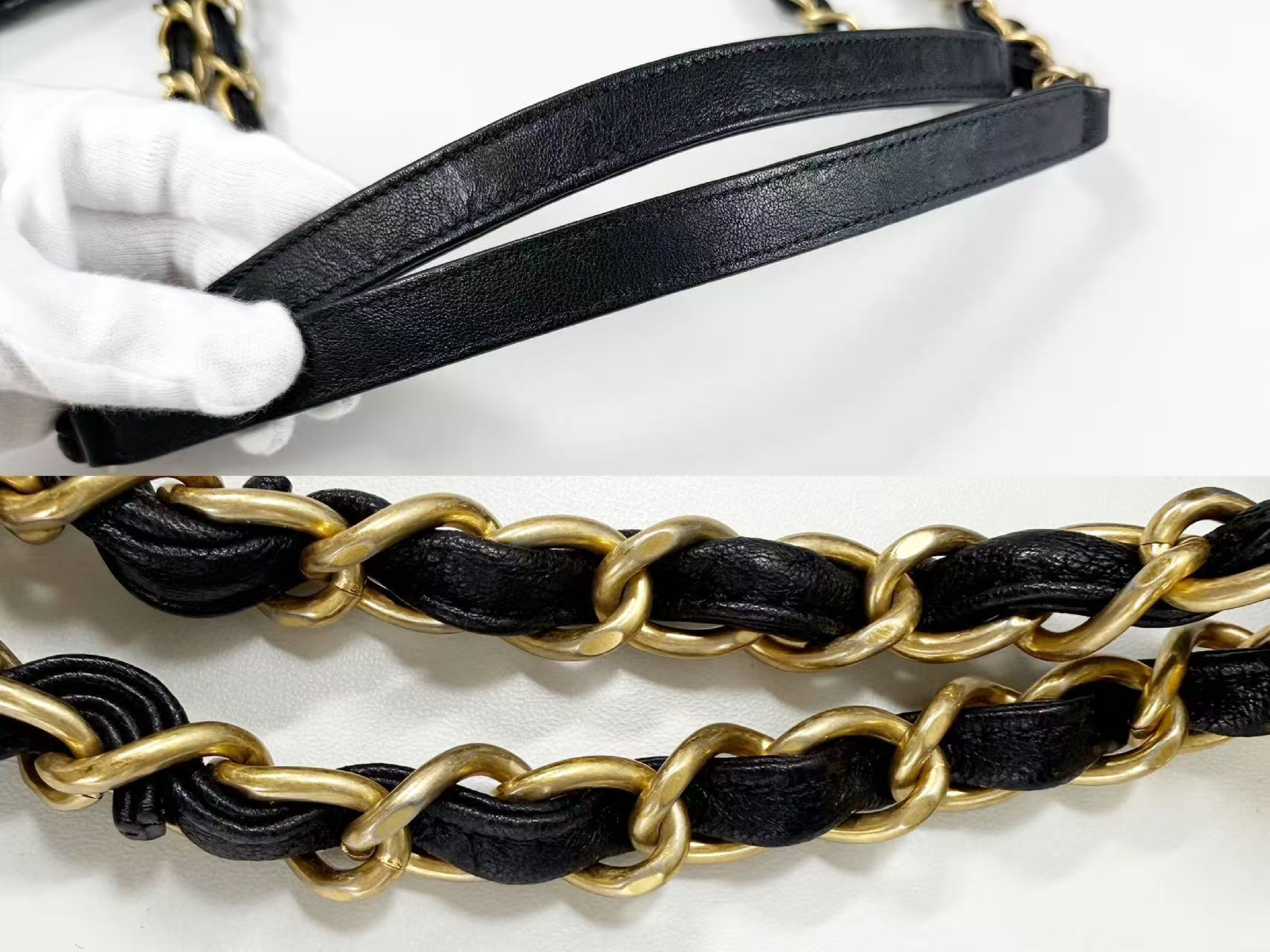 Black Chevron Wrinkled Coco Coin Charm Tote Bag, W35/H23/D15cm (approx.), Serial Number , with Authenticity Card, Dust Bag, and Seal. Vintage Gold Hardware. 21776726 Tote Bag — view 10
