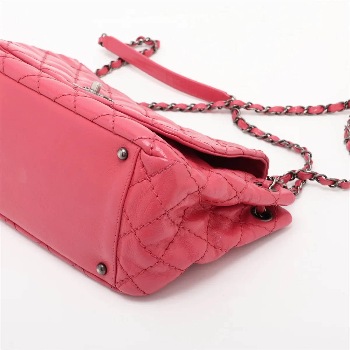 Wild Stitch Vintage Calf Chain Shoulder Bag, Pink, Gunmetal Hardware, 17983852, Serial Number 17 — view 3